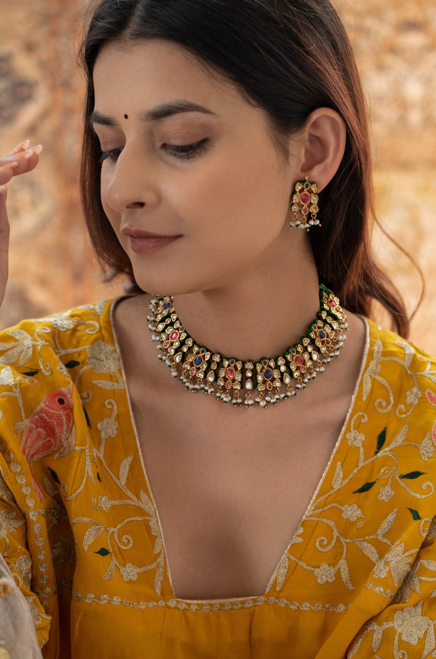 Anzari Multicoloured Necklace Set