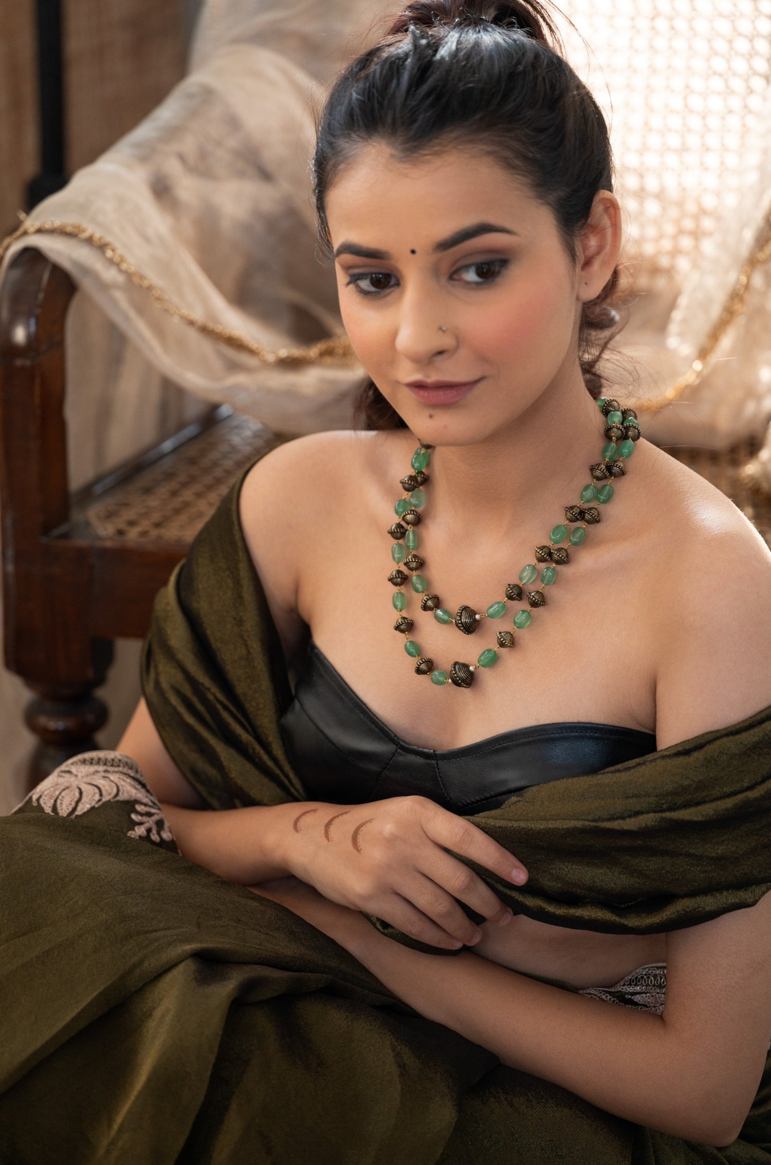 Sandhvi Mint Layered Necklace
