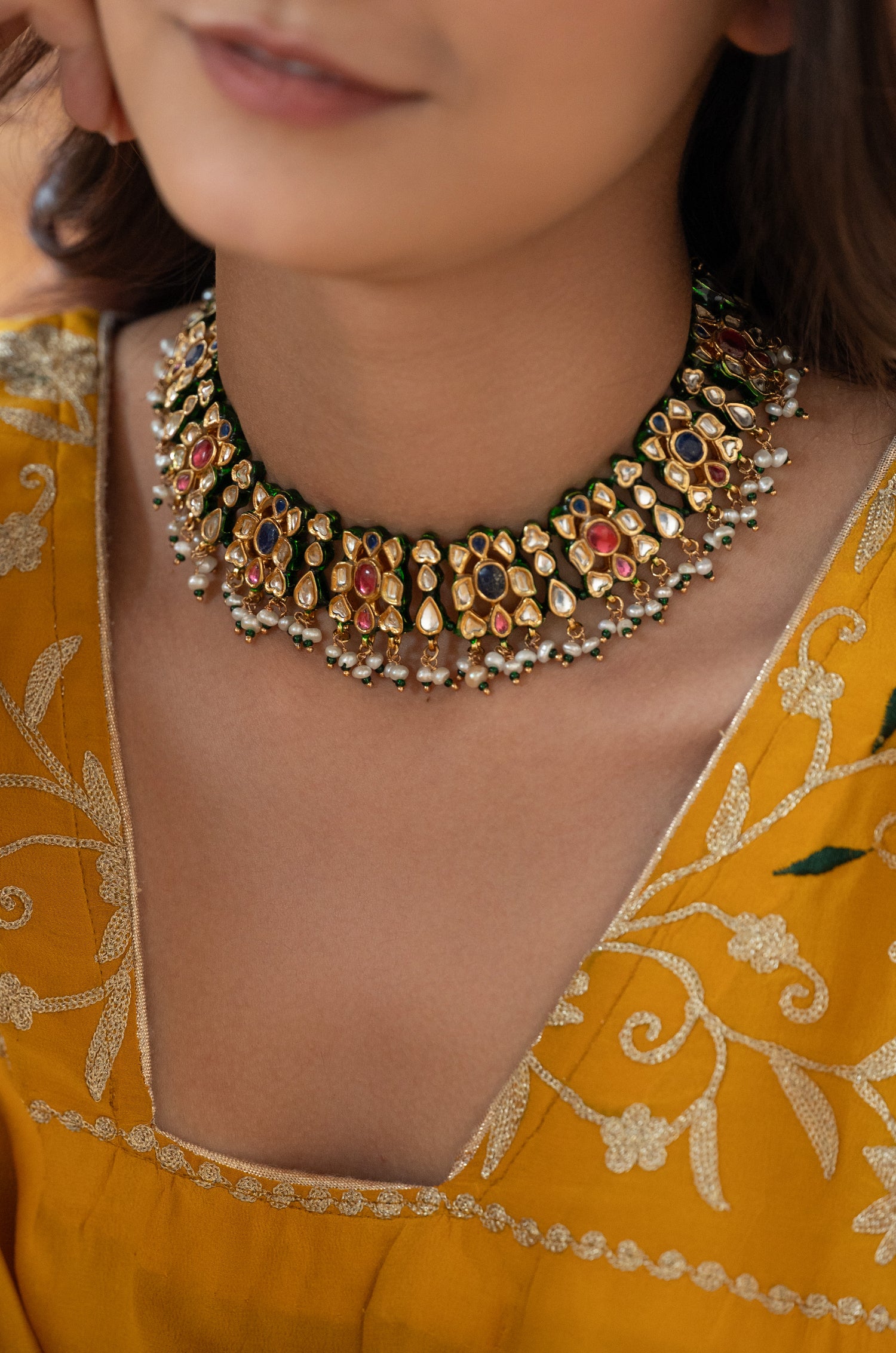 Anzari Multicoloured Necklace Set