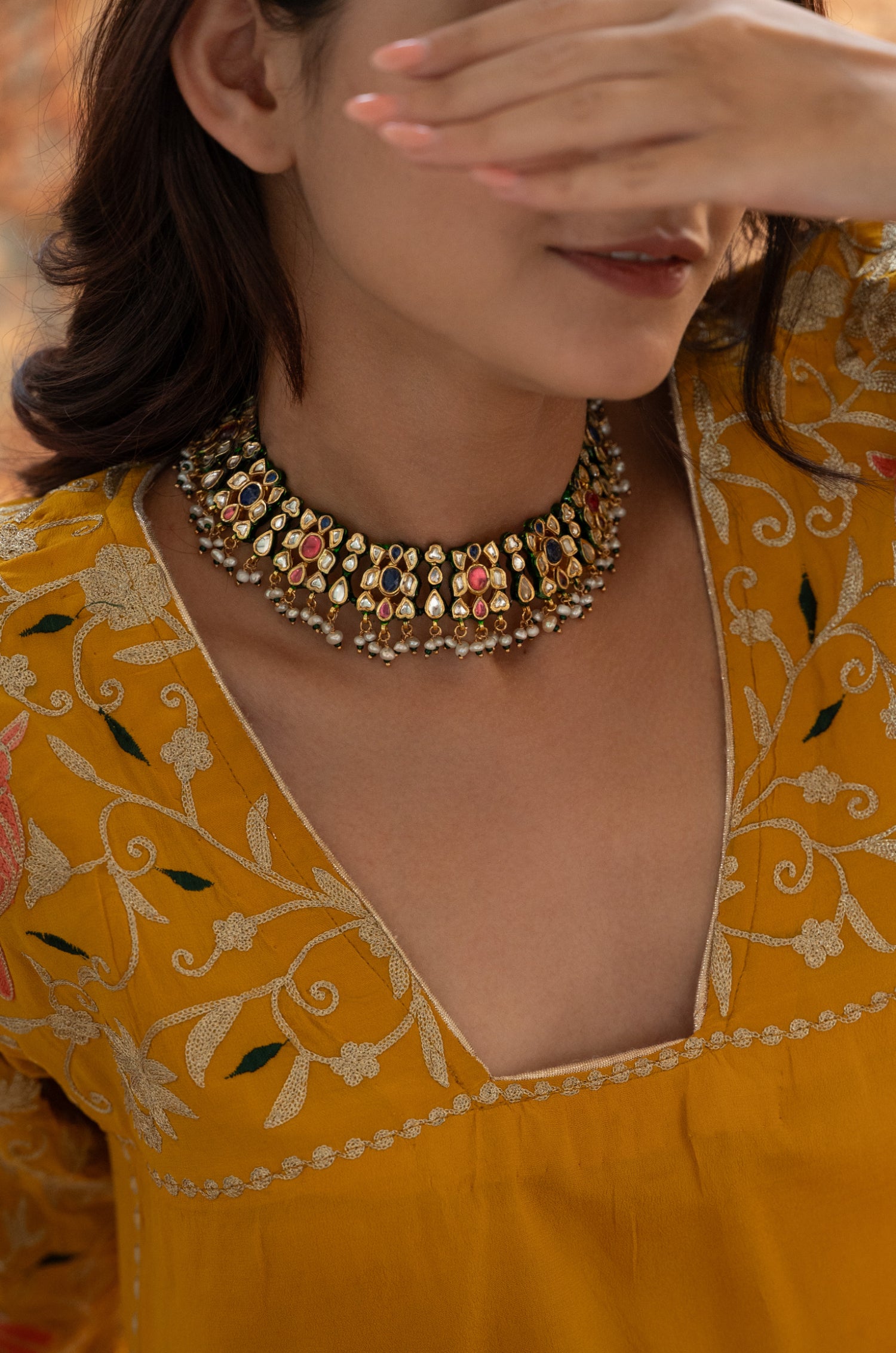 Anzari Multicoloured Necklace Set
