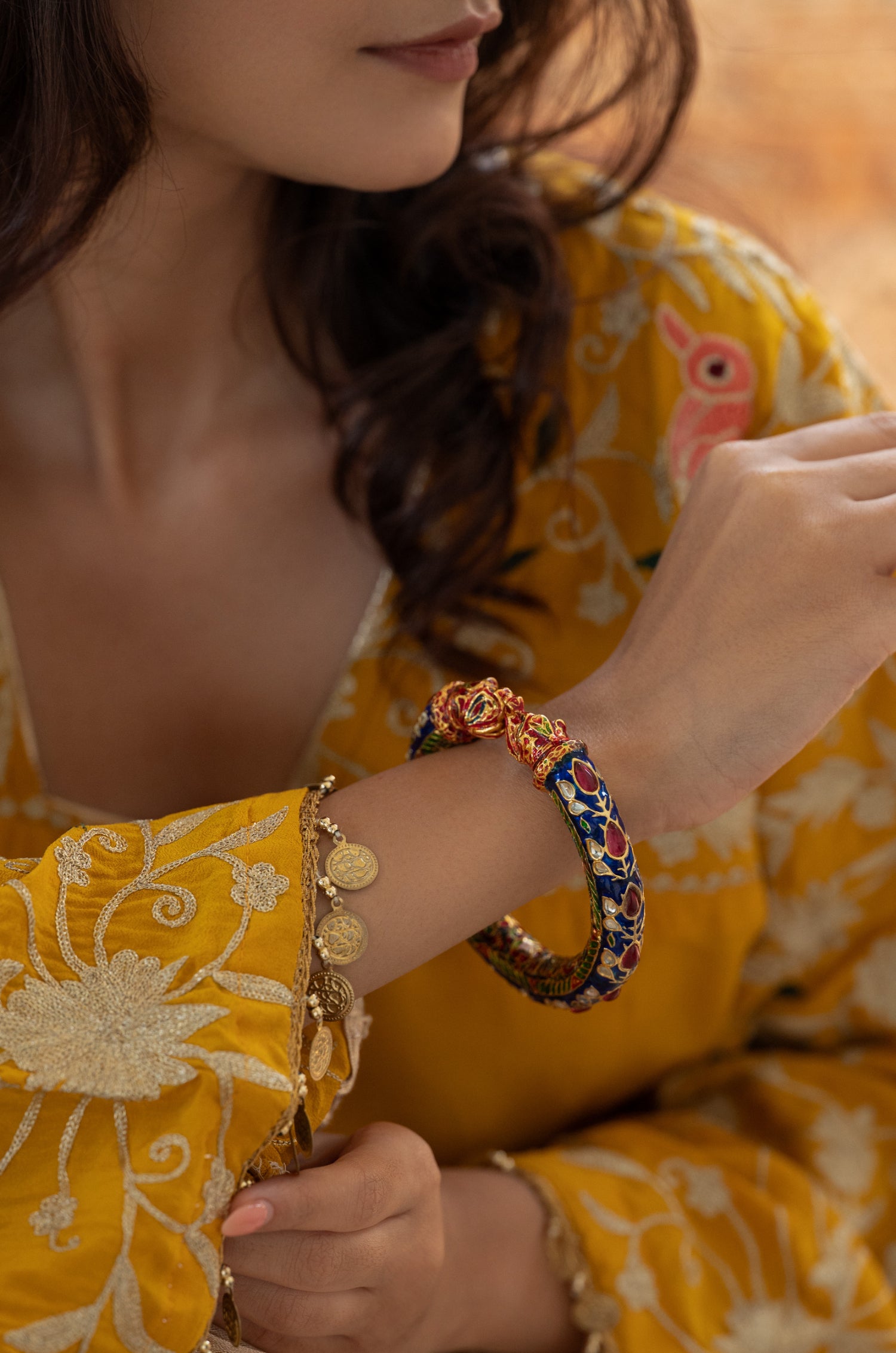 Amilia Blue Meenakari Bangle