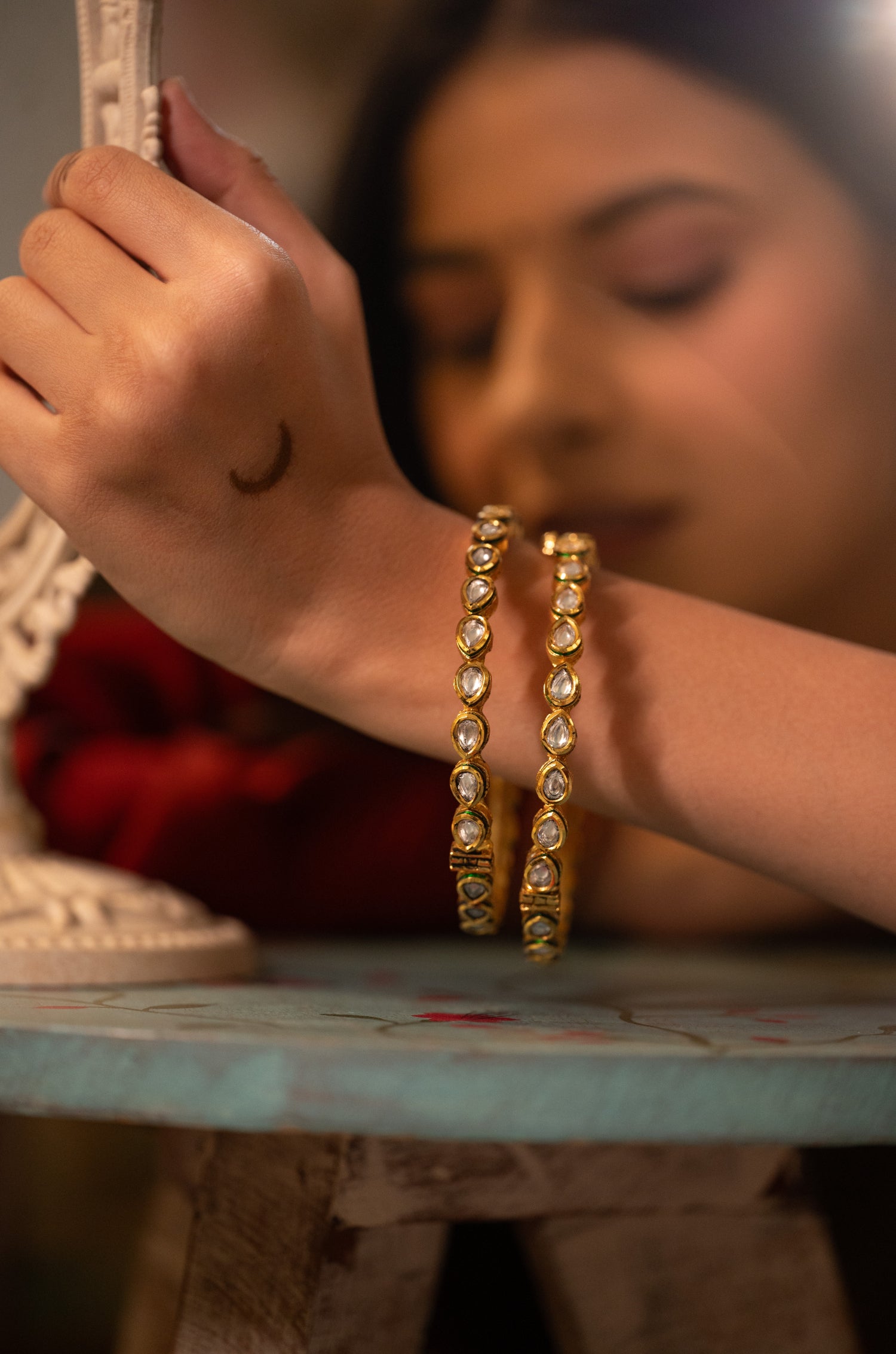 Urmi Kundan Bangles - Set of 2