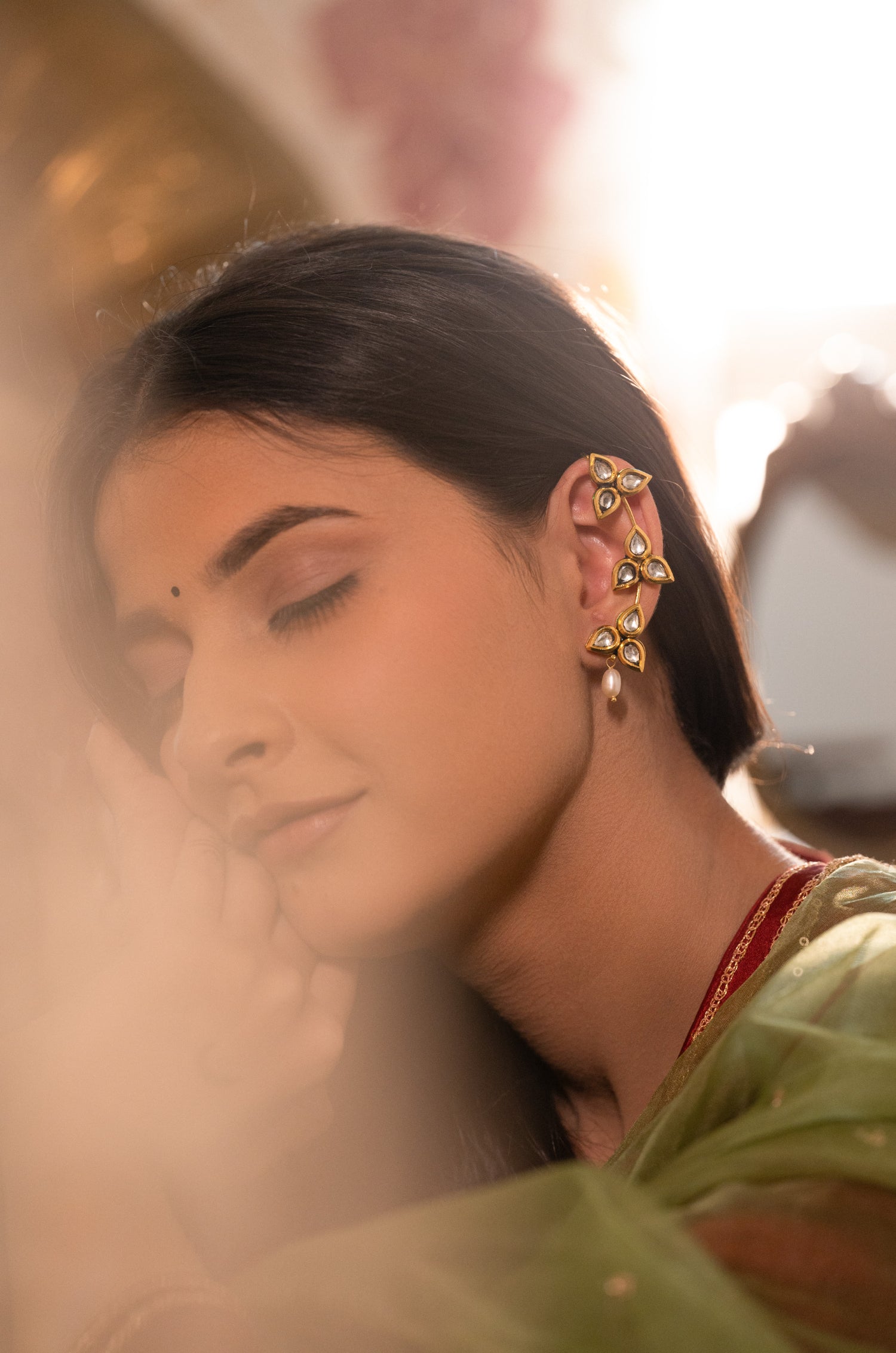 Ira Kundan Ear Cuffs