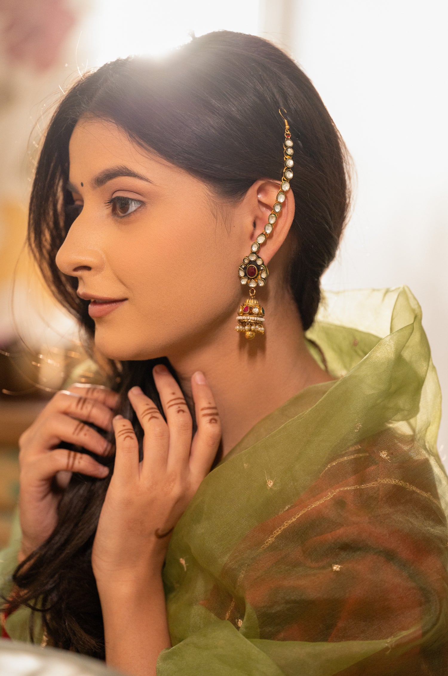 Dvija Kundan Jhumka Earrings