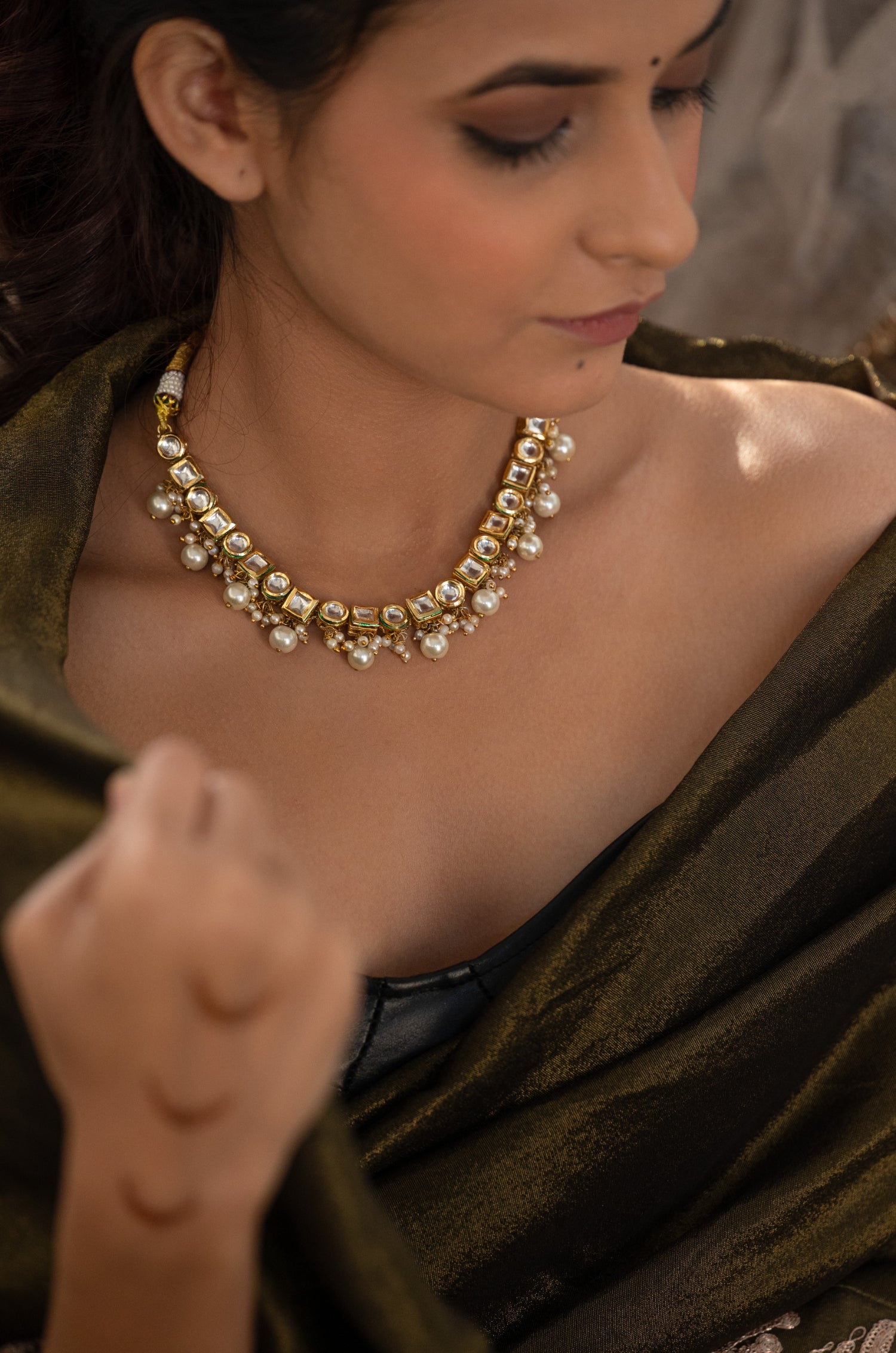 Amisha Kundan and Pearls Necklace