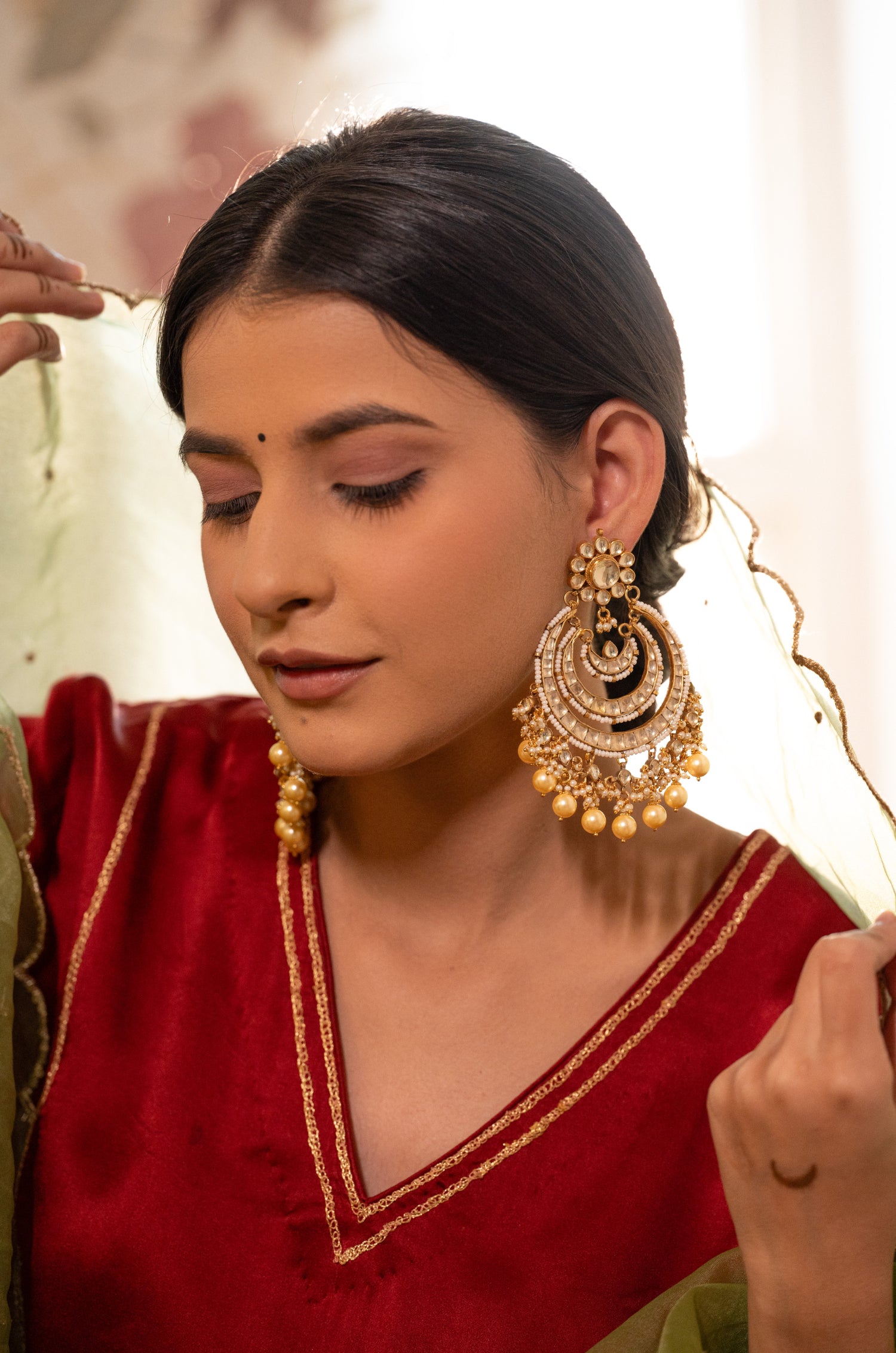 Avni Kundan Chandbali Earrings