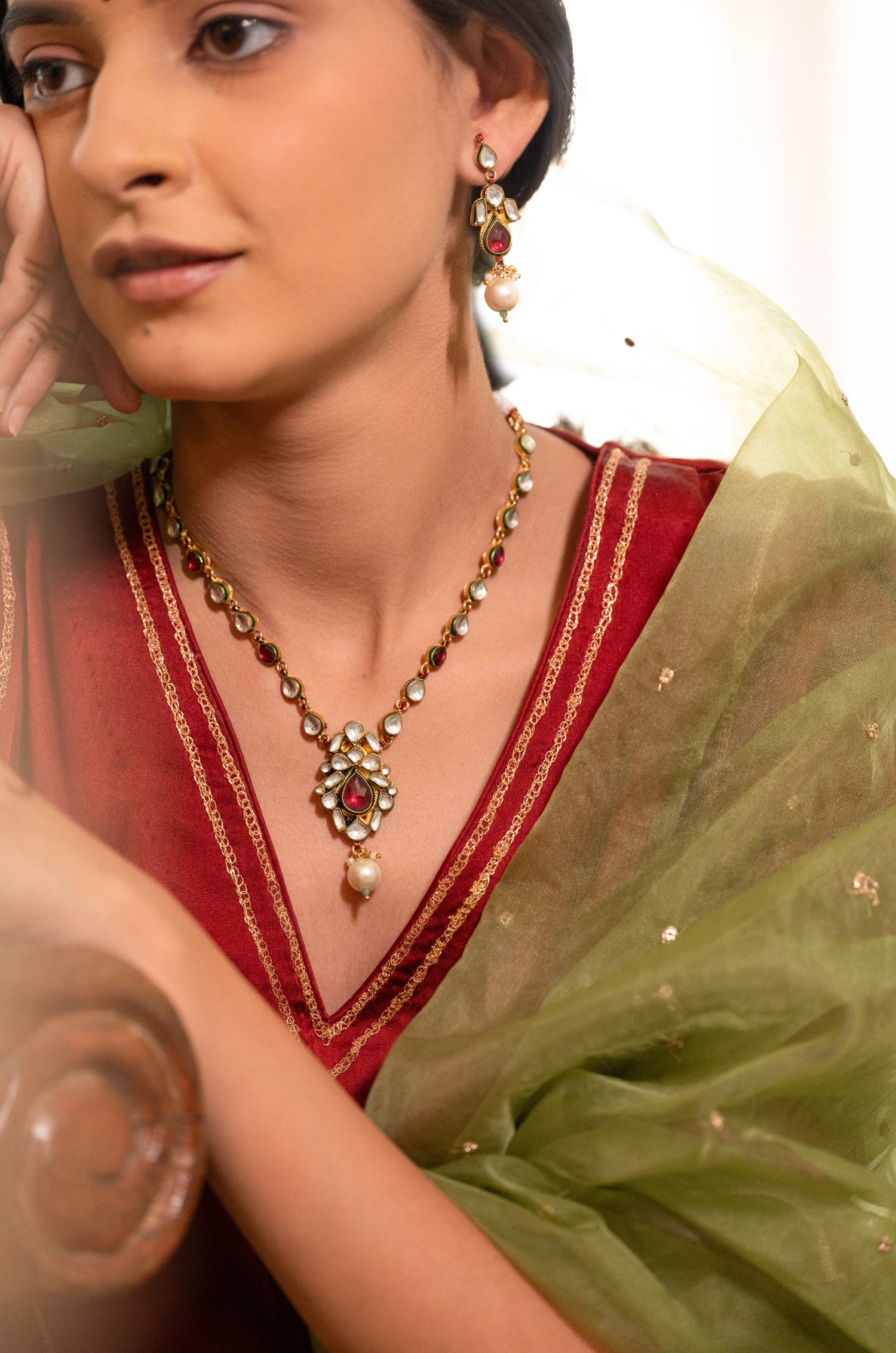 Haripriya Kundan Pendant Necklace Set