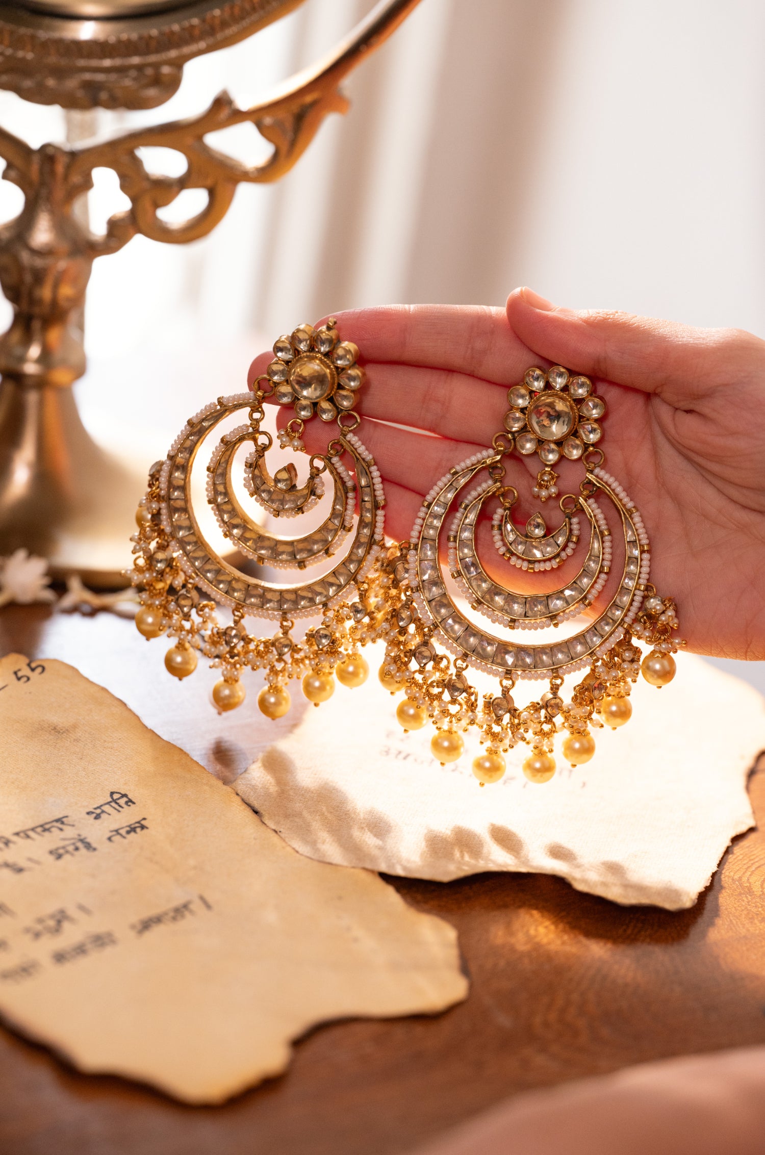 Avni Kundan Chandbali Earrings