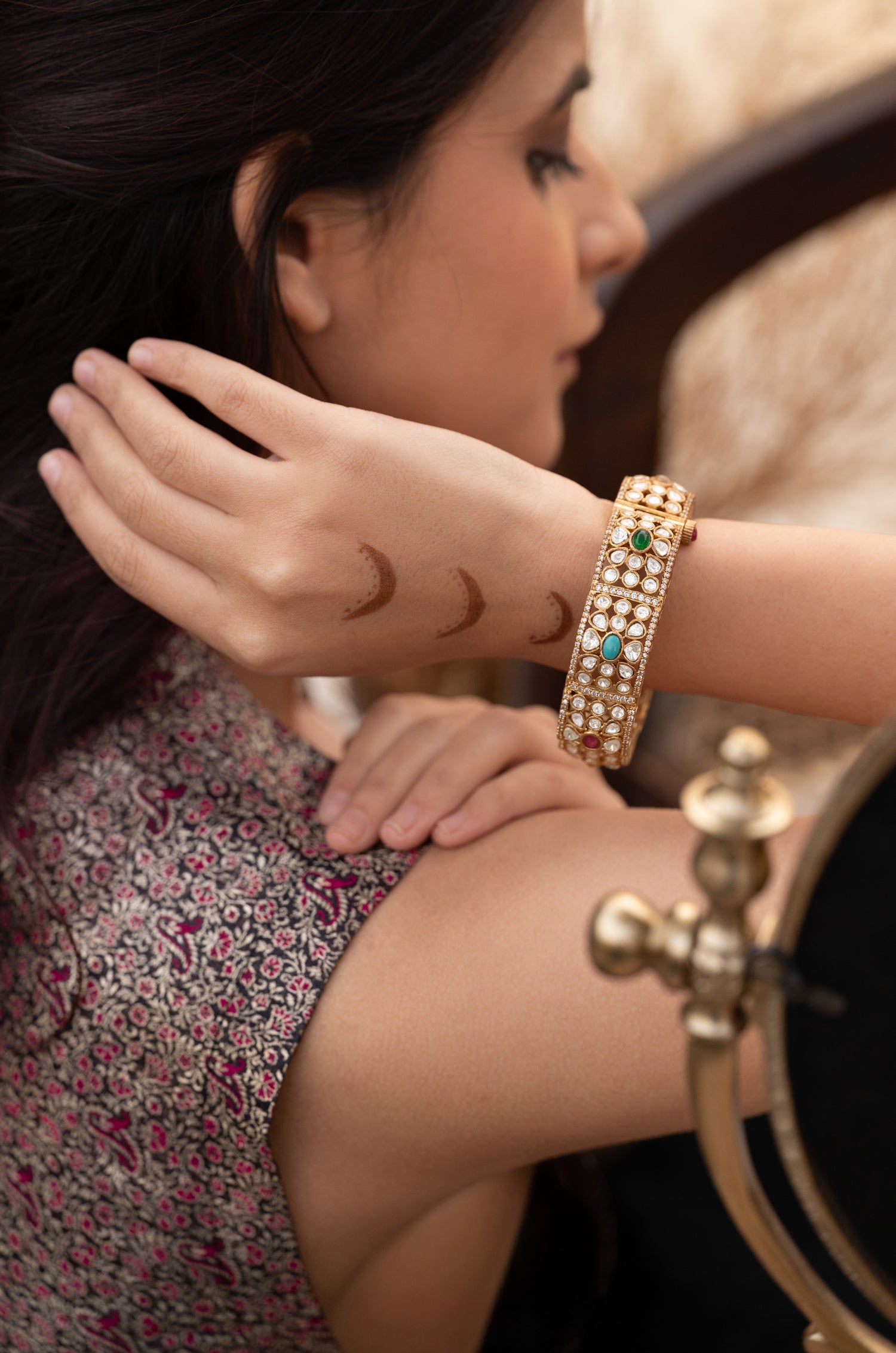 Bloom Multicolored Polki Bangle