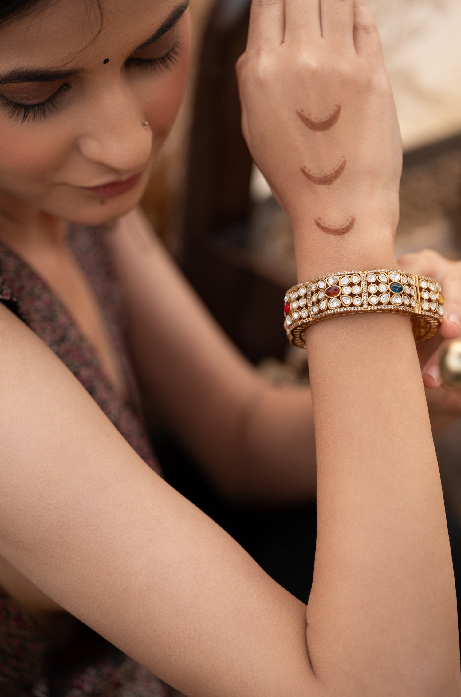 Bloom Multicolored Polki Bangle