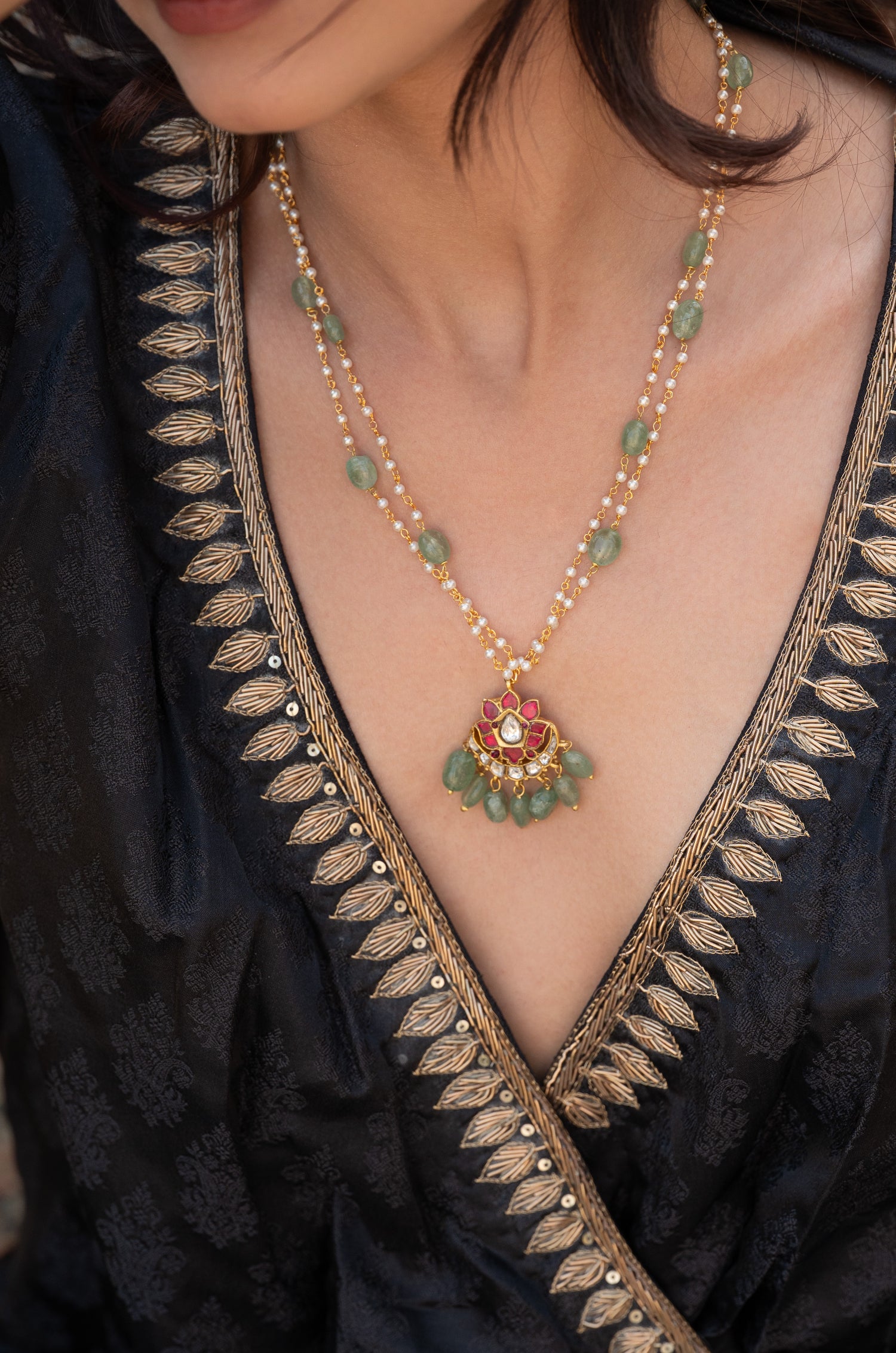 Gauri Kamal Kundan Necklace