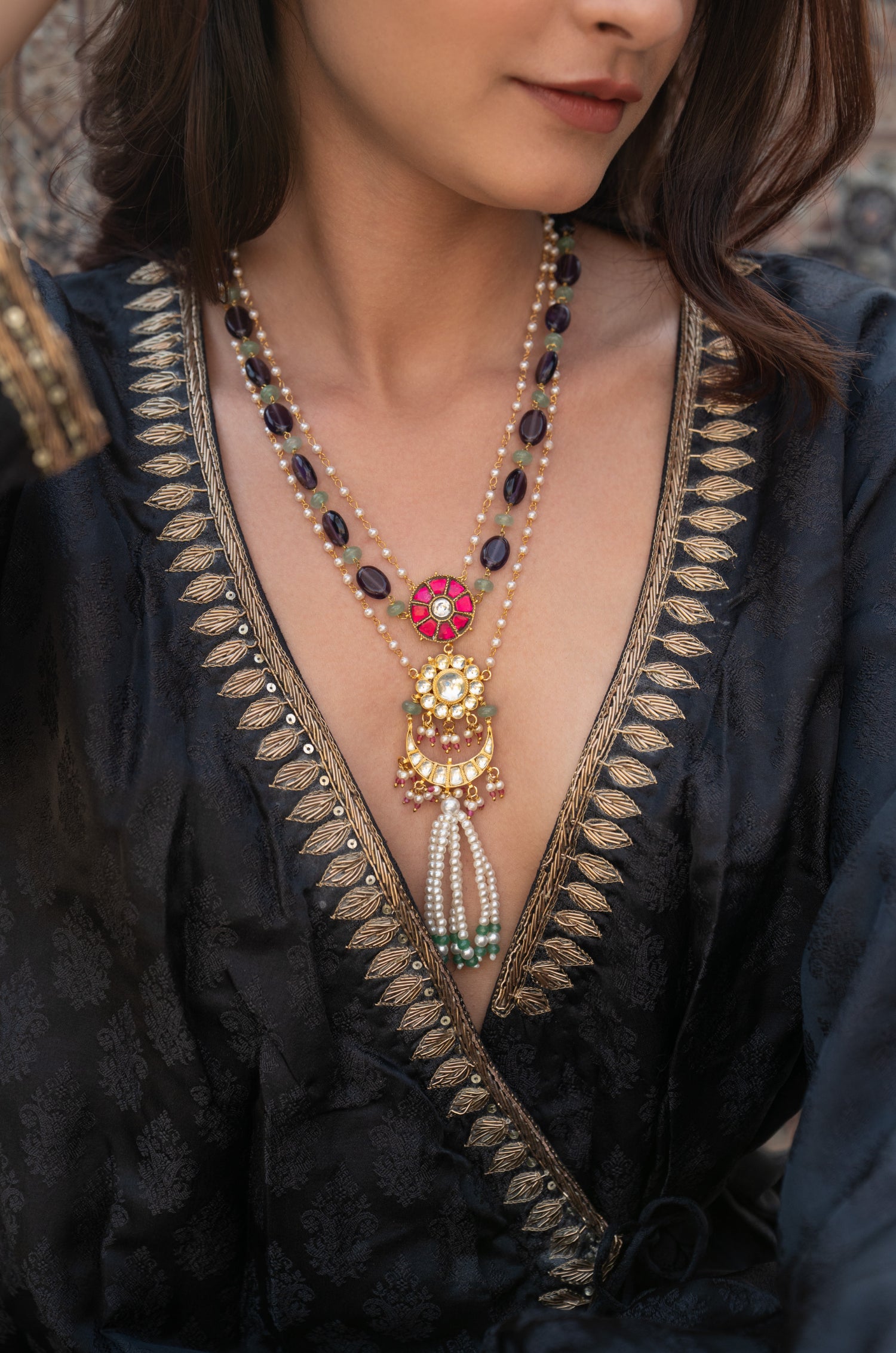 Yashika Multicolored Pearl Necklace