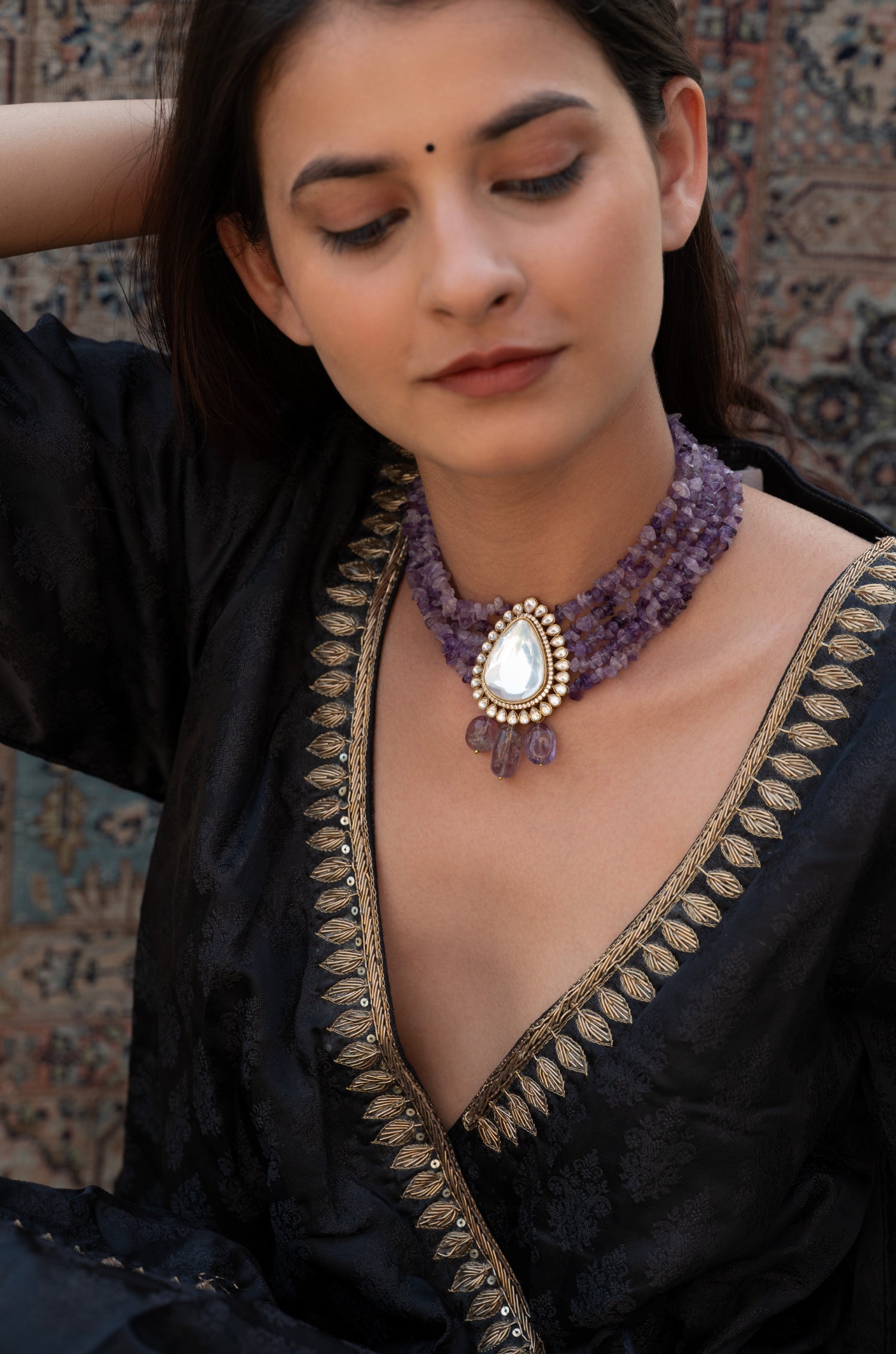 Eravati Polki Layered Necklace