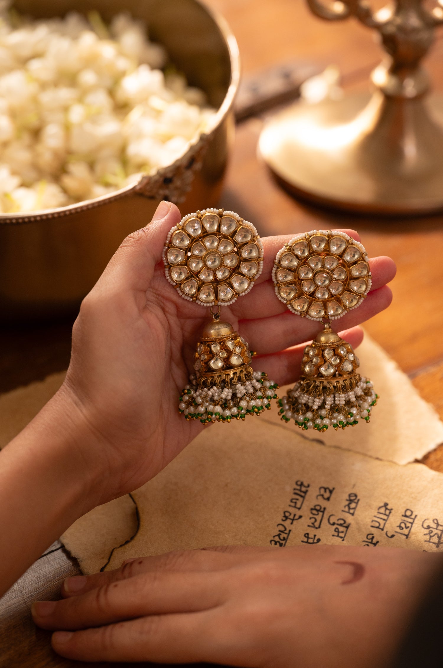 Inira Kundan Jhumka Earrings