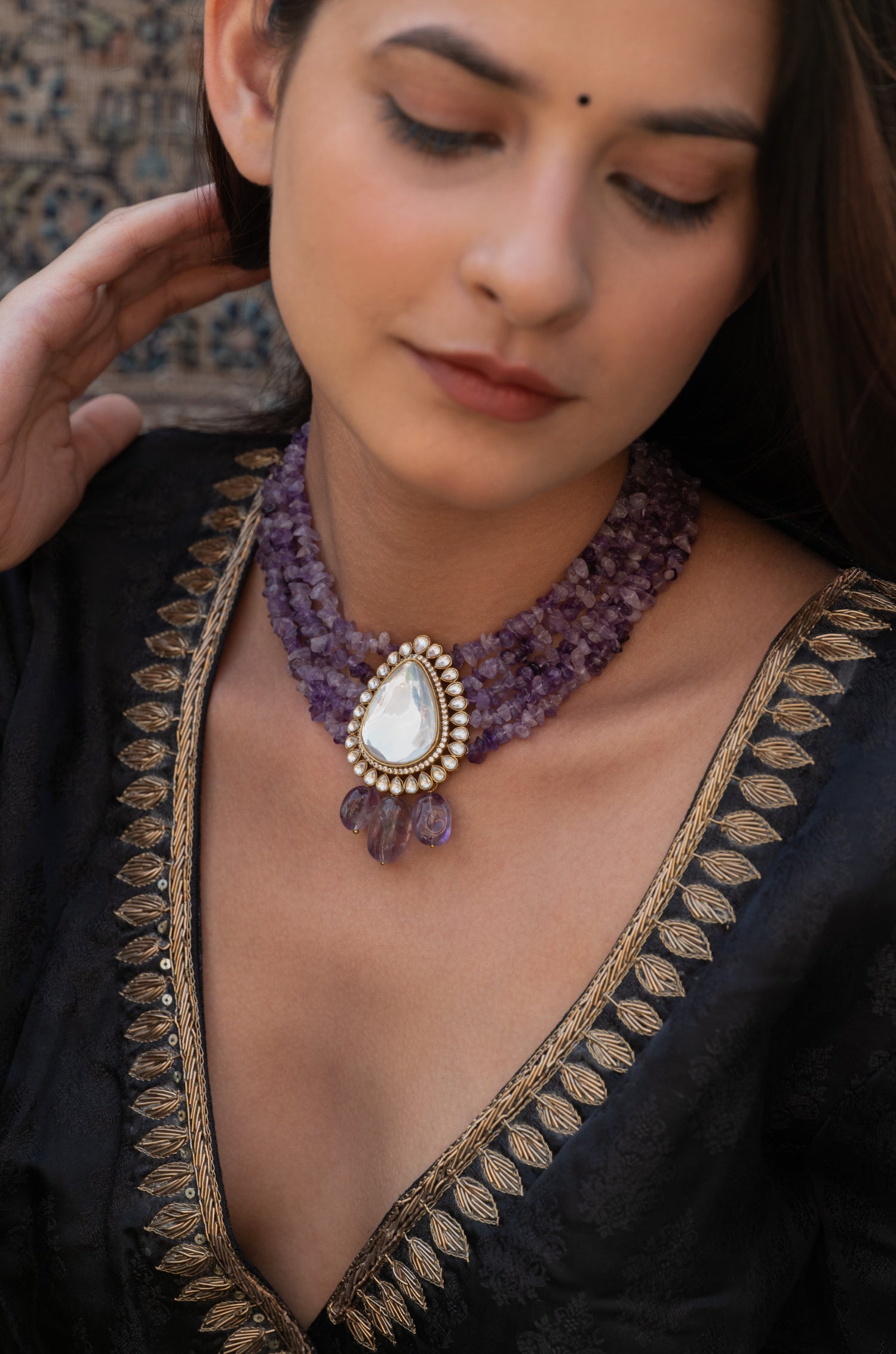 Eravati Polki Layered Necklace
