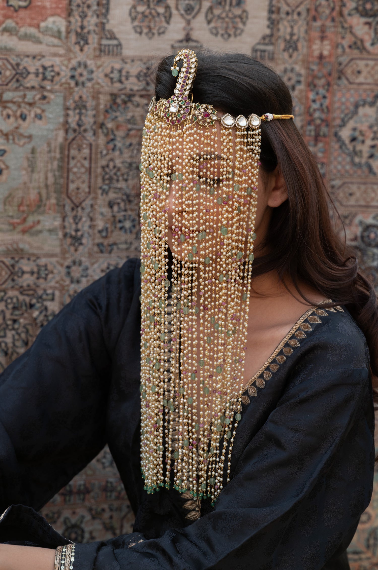 Saavant Kundan And Pearls Sehra