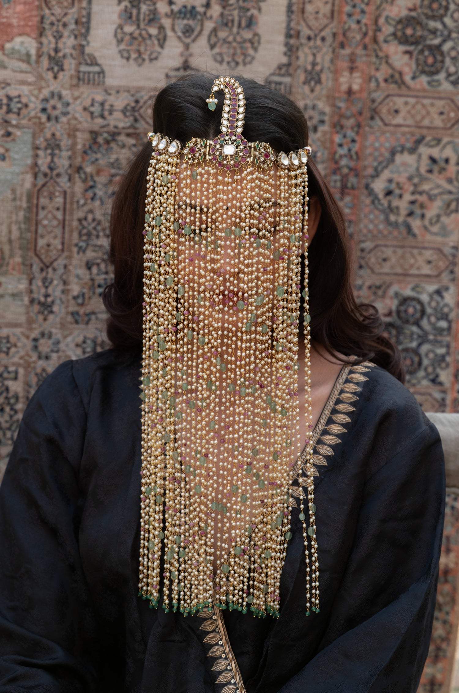 Saavant Kundan And Pearls Sehra