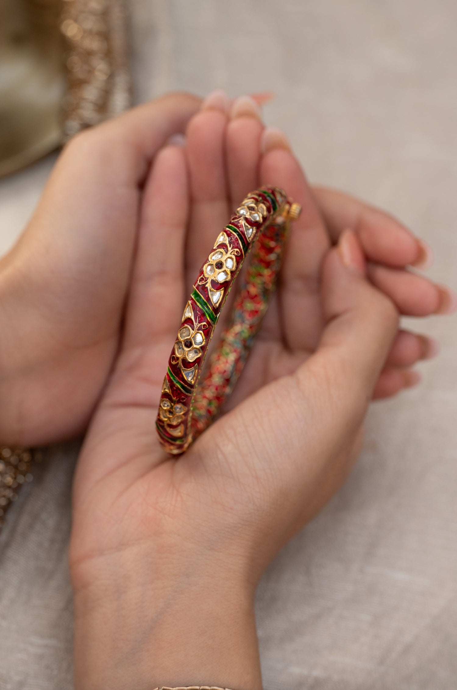 Samaira Red Meenakari Bangle