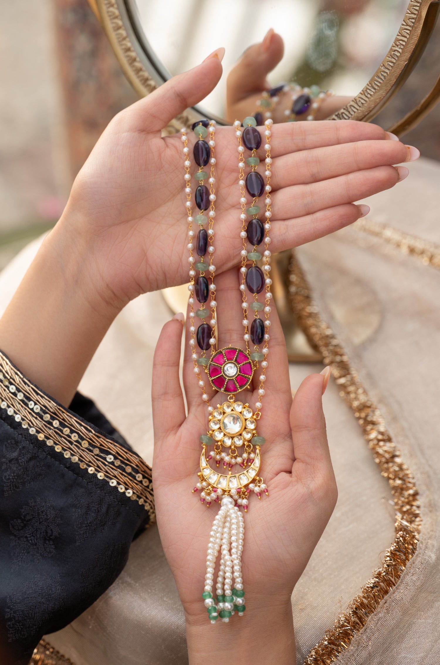 Yashika Multicolored Pearl Necklace
