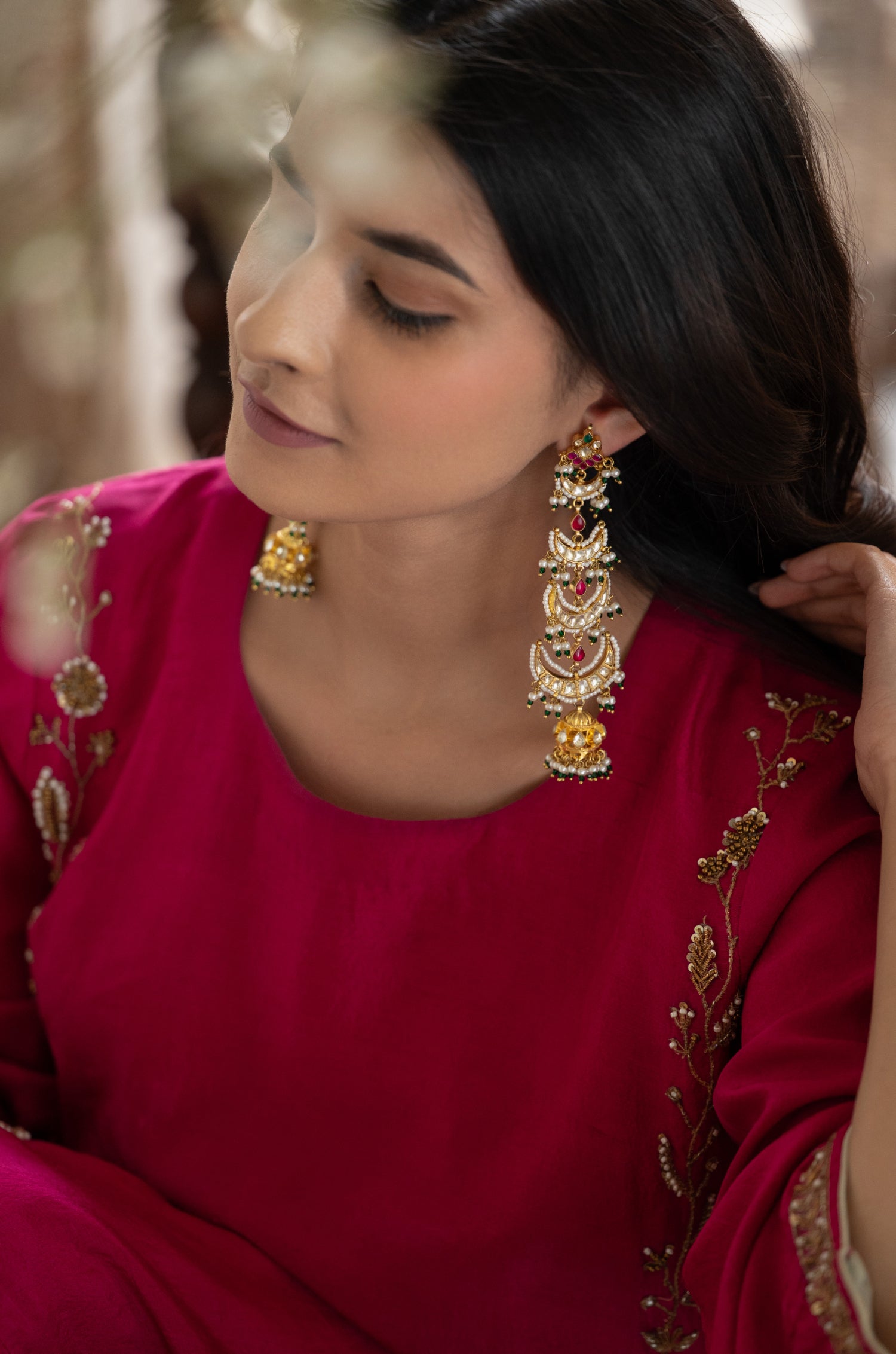 Zareen Kundan Jhumka Earrings