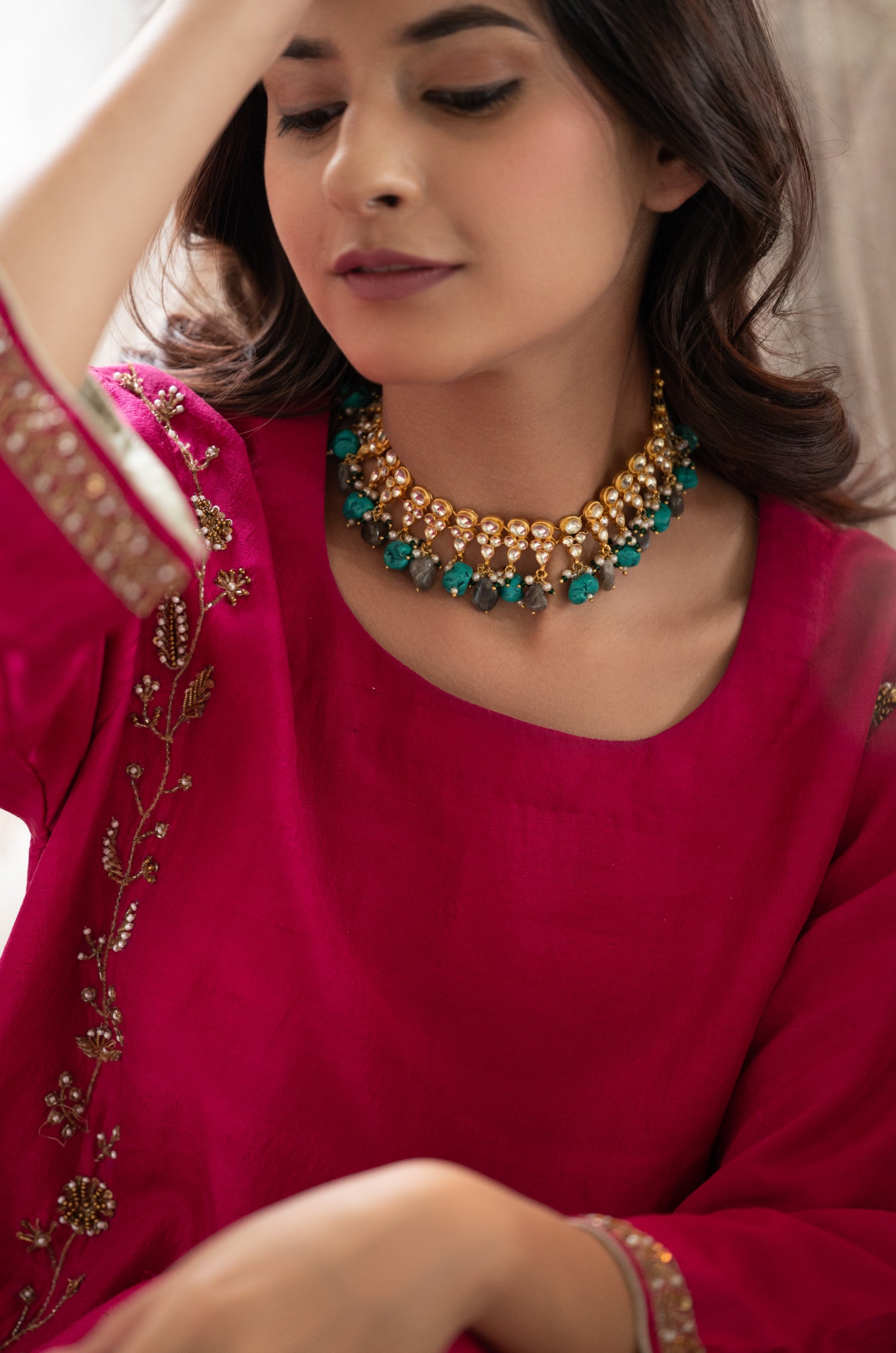 Fiona Turquoise Kundan Necklace