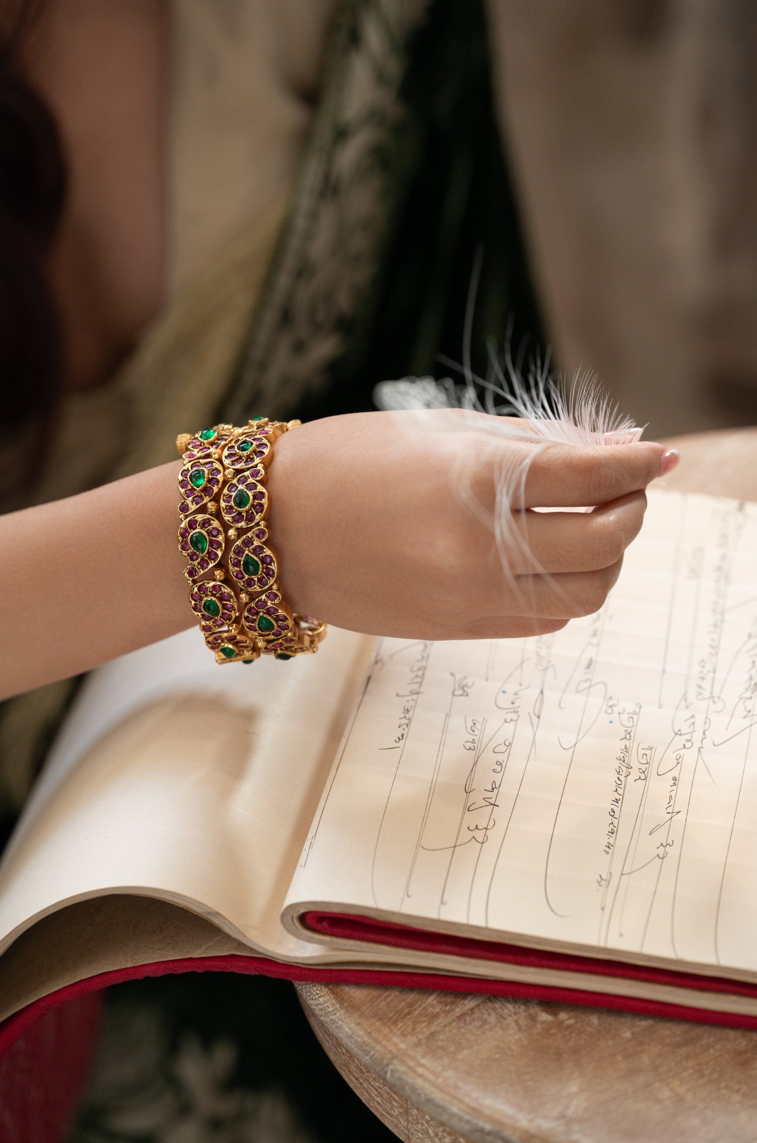 Sarah Green Temple Bangles - Set of 2