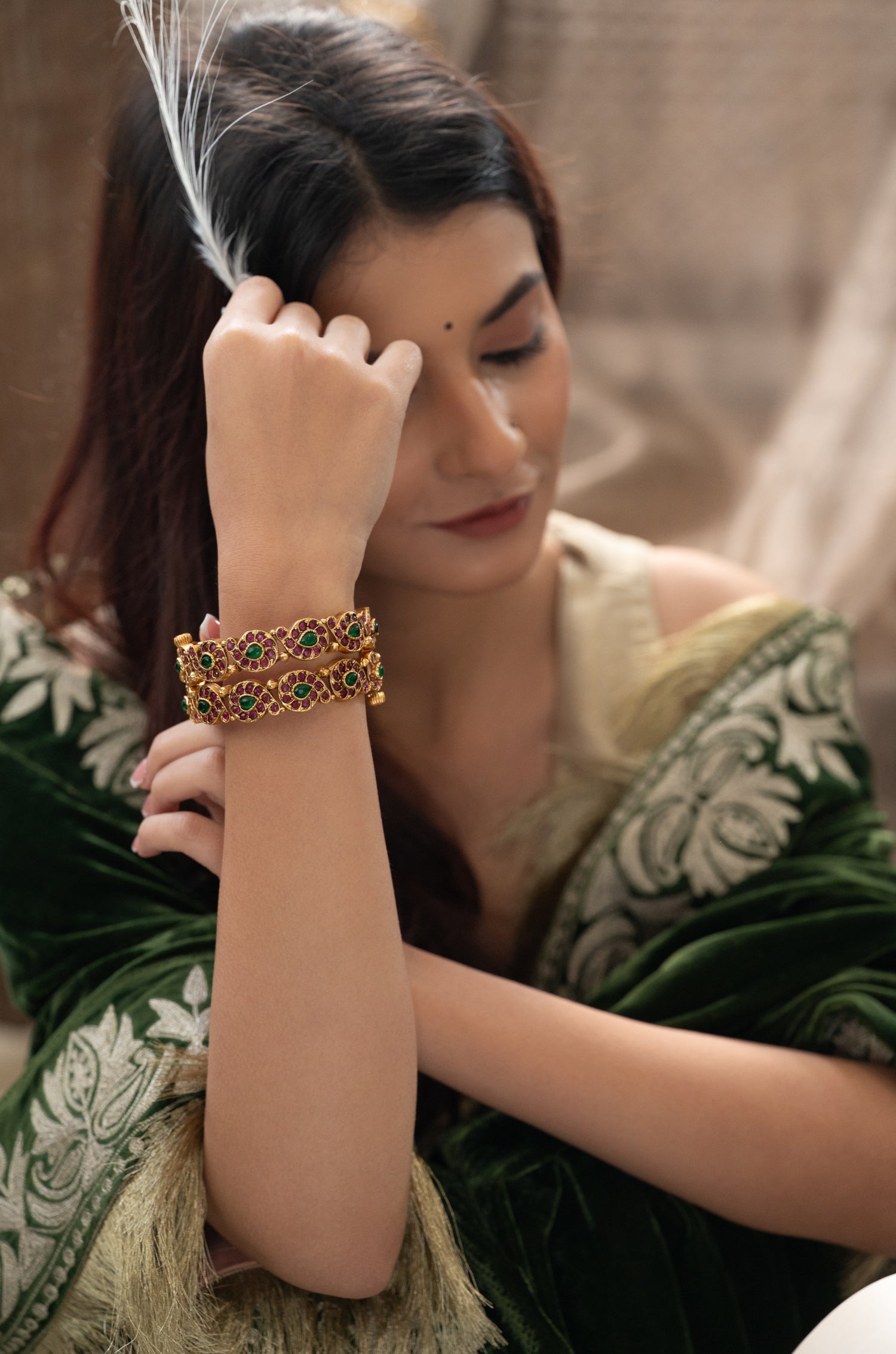 Sarah Green Temple Bangles - Set of 2