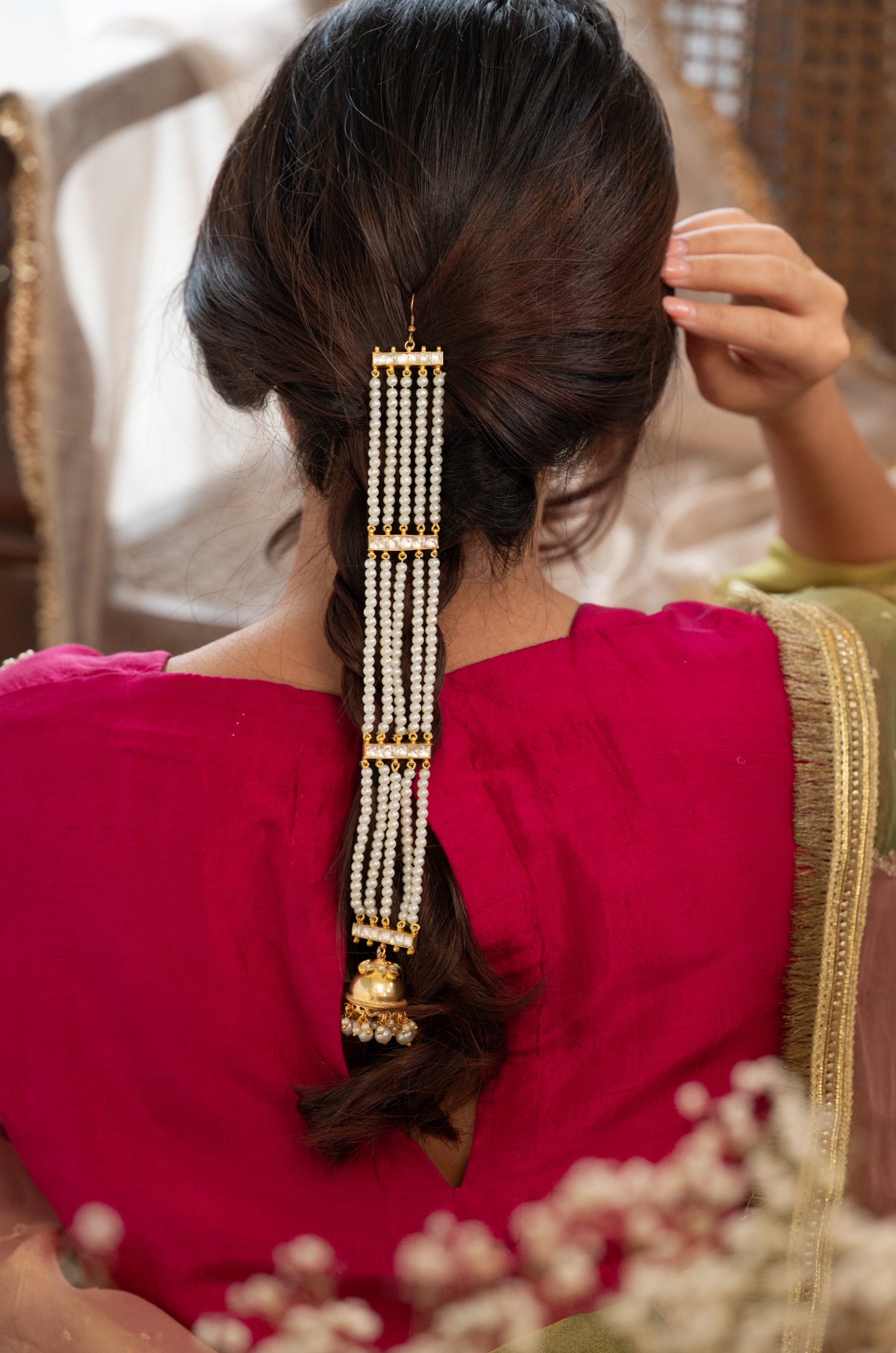 Manasvi Pearl Braid Pin