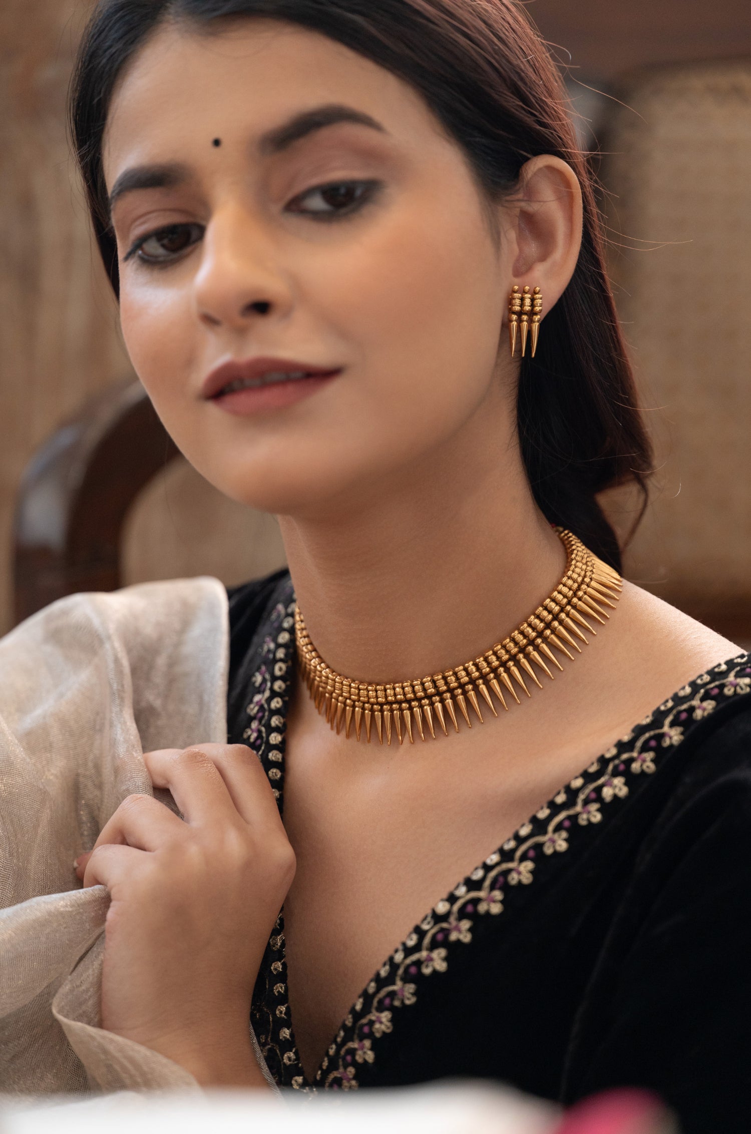 Devika Temple Work Necklace Set