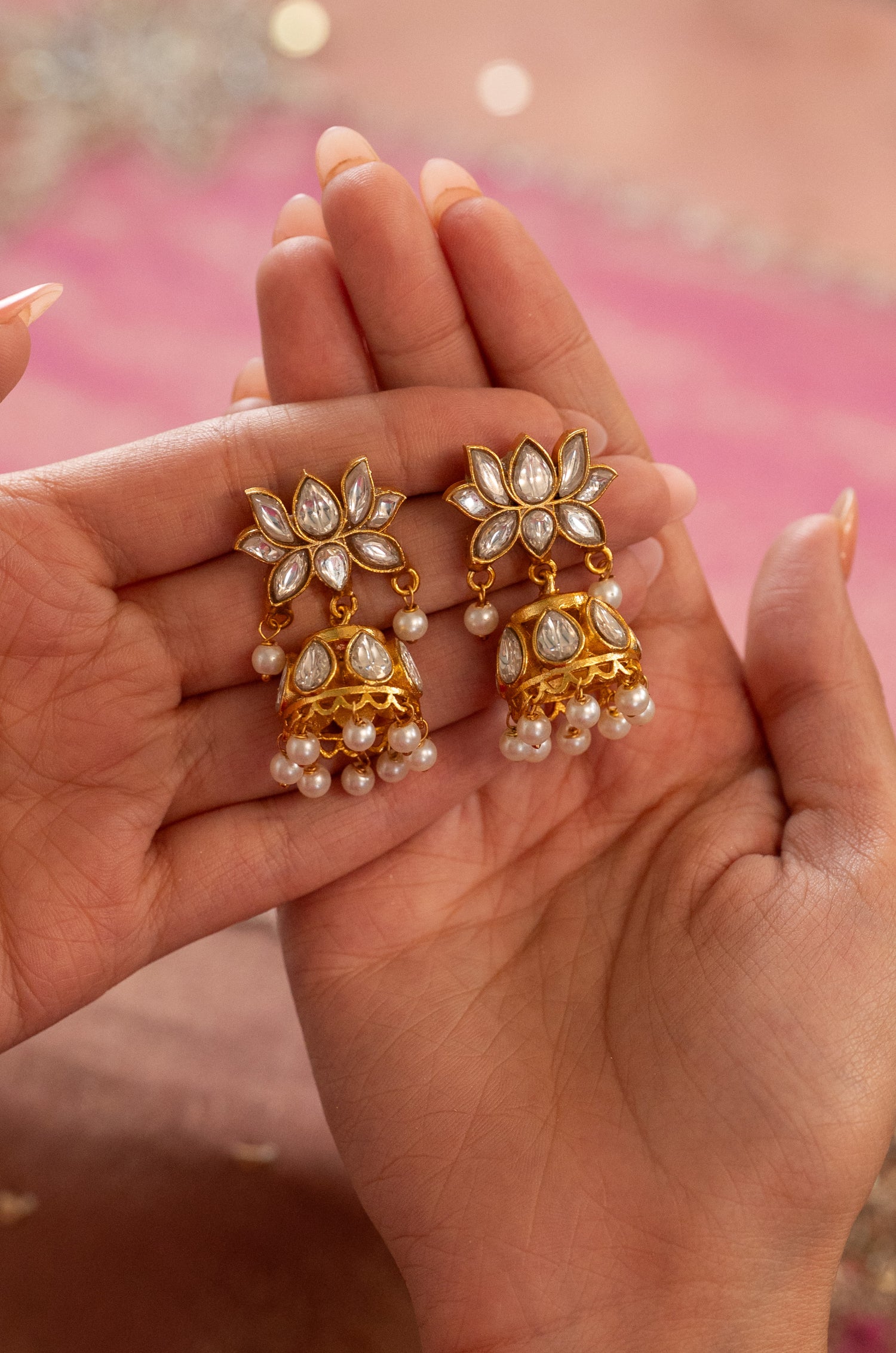 Zahrish Kundan Jhumka Earrings