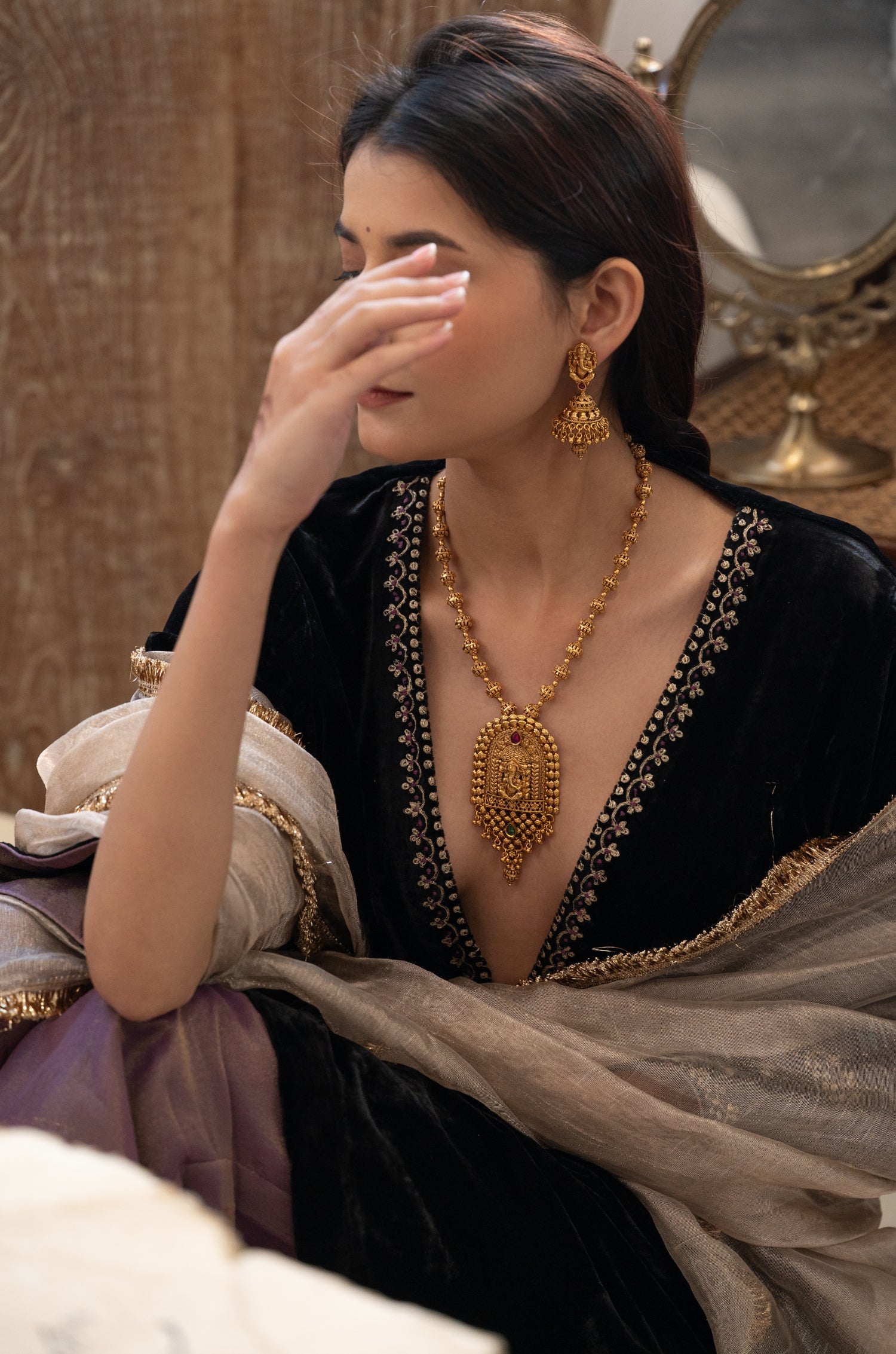 Pranika Temple Necklace Set