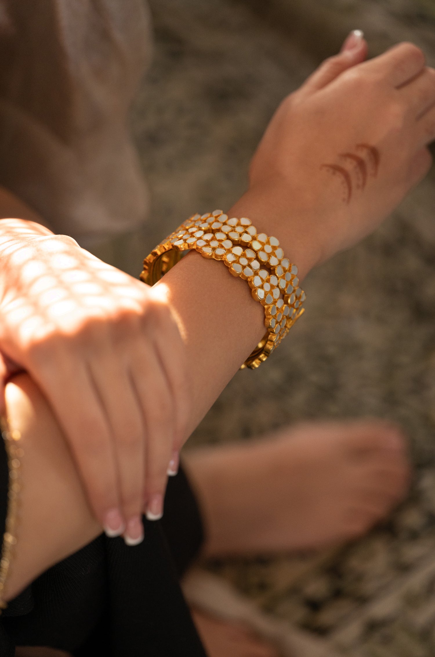 Sehra Mother of Pearl Bangles - Set Of 2