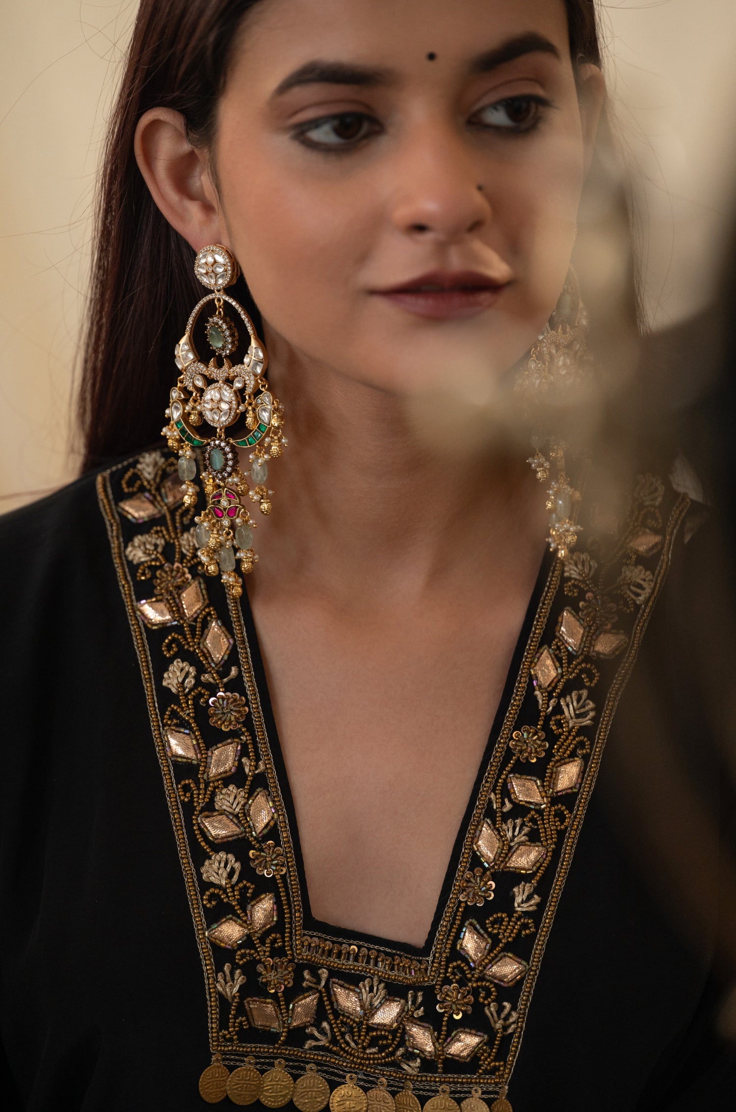 Preeti Polki Multicolored Earrings