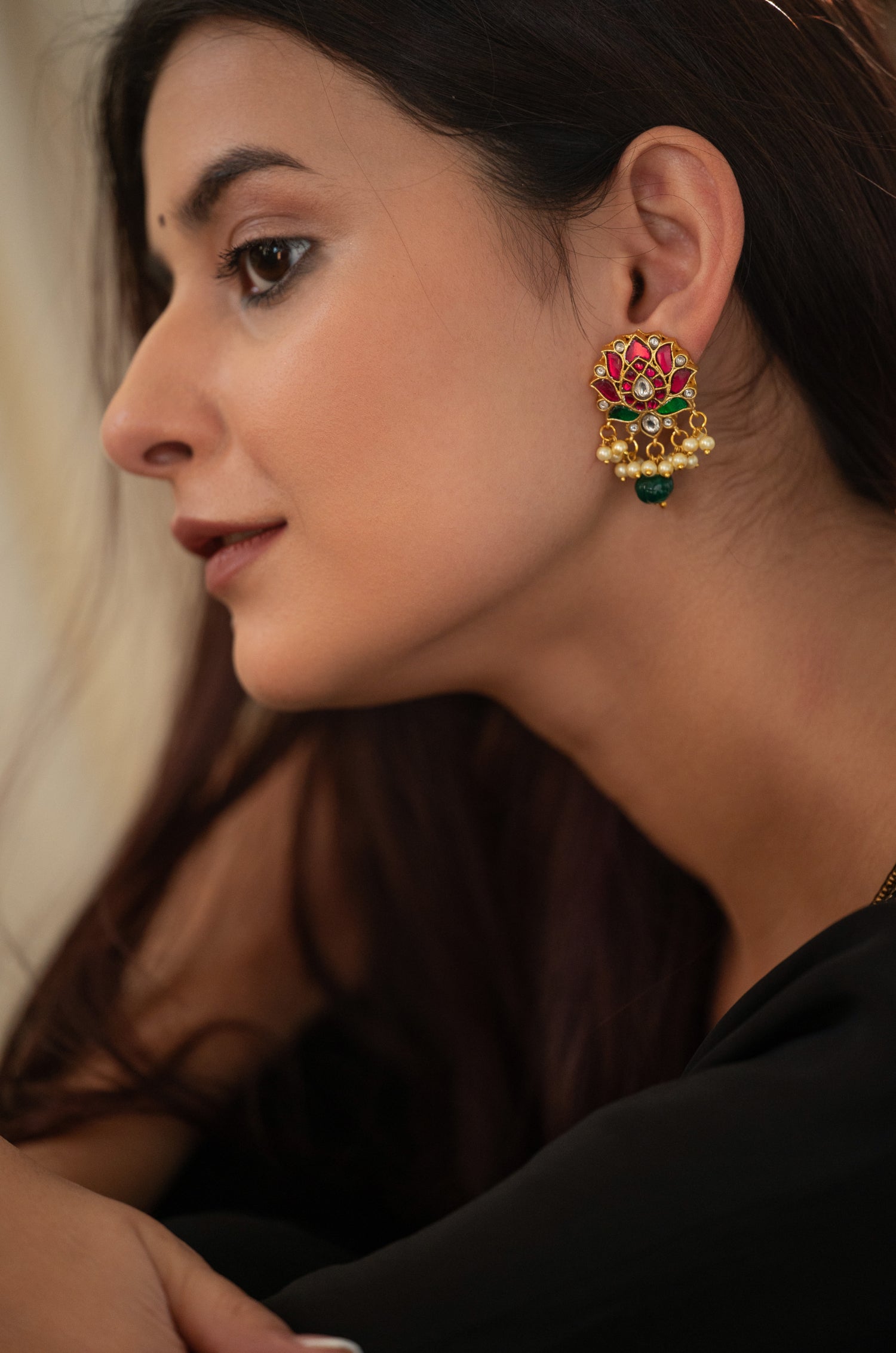 Kamal Kundan Earrings