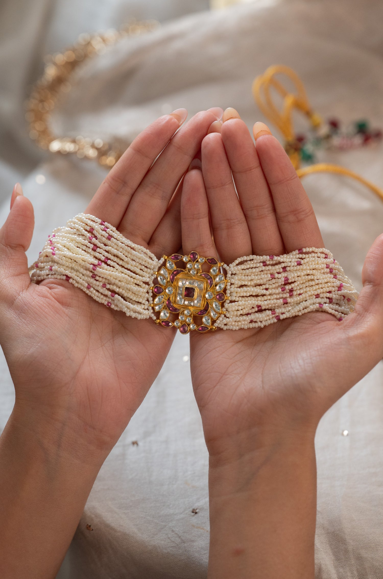 Kriti Pink Kundan Choker