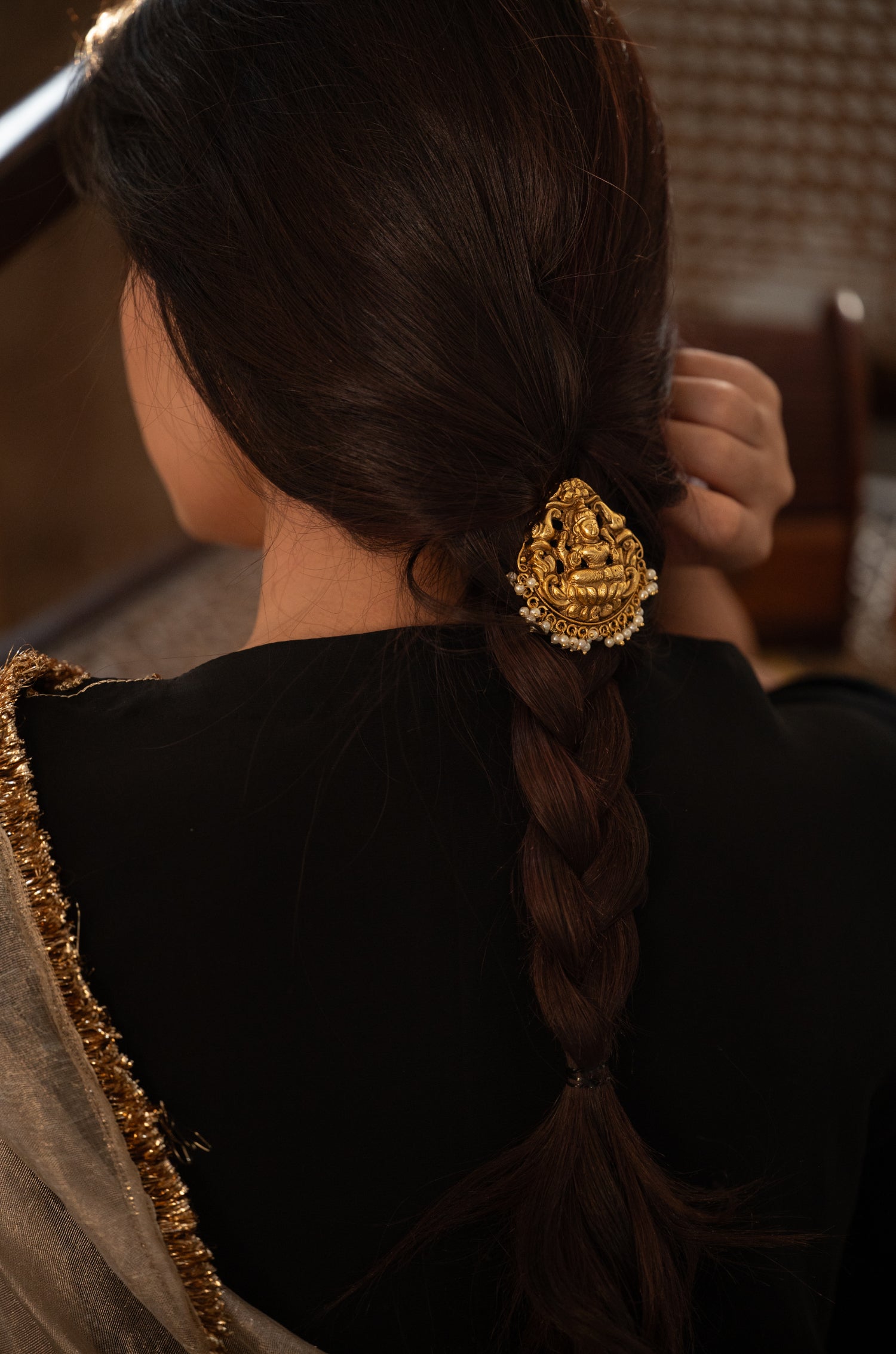 Laxmi Temple Work Braid Pin