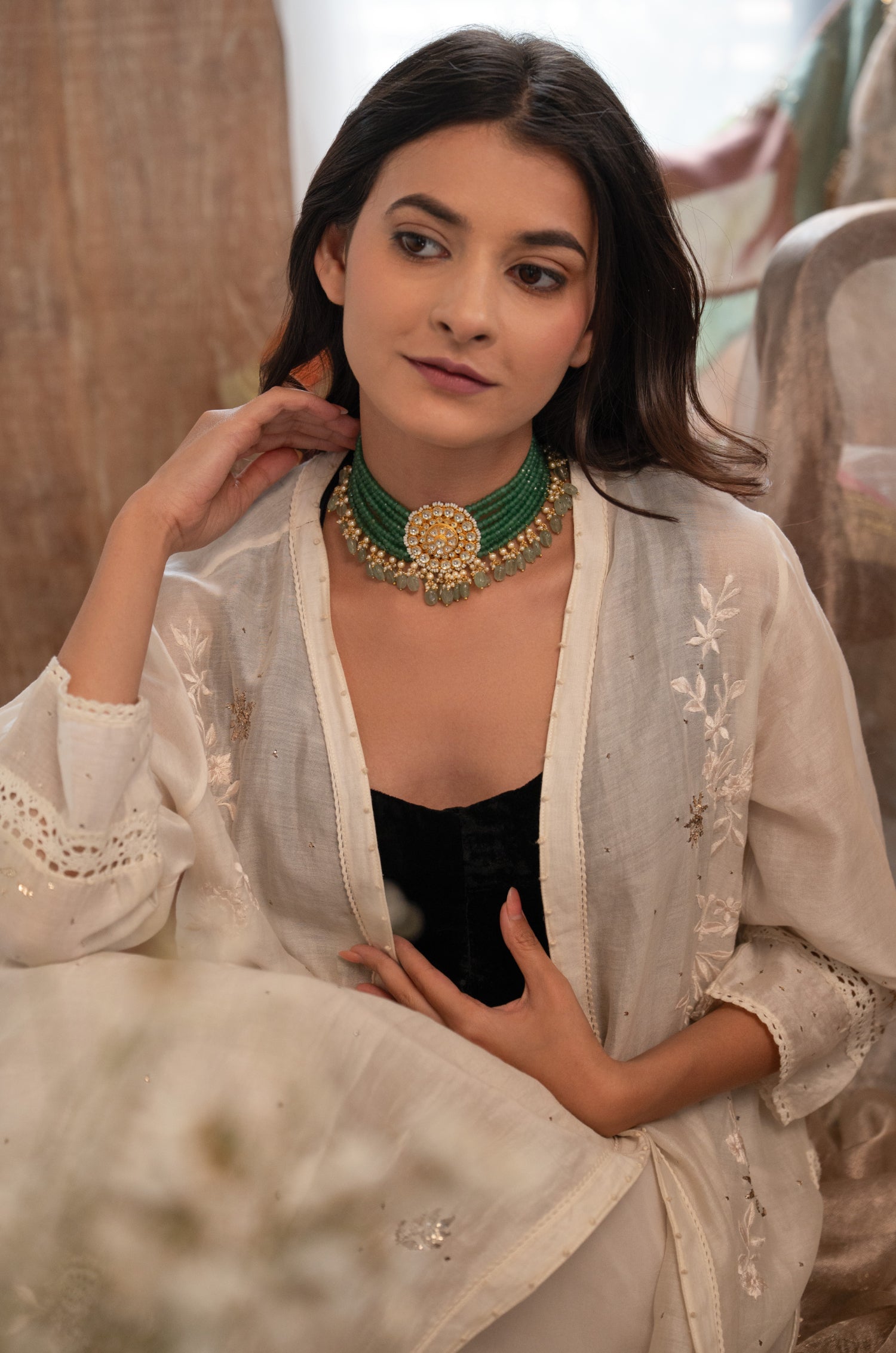 Kavya Mint Kundan Choker