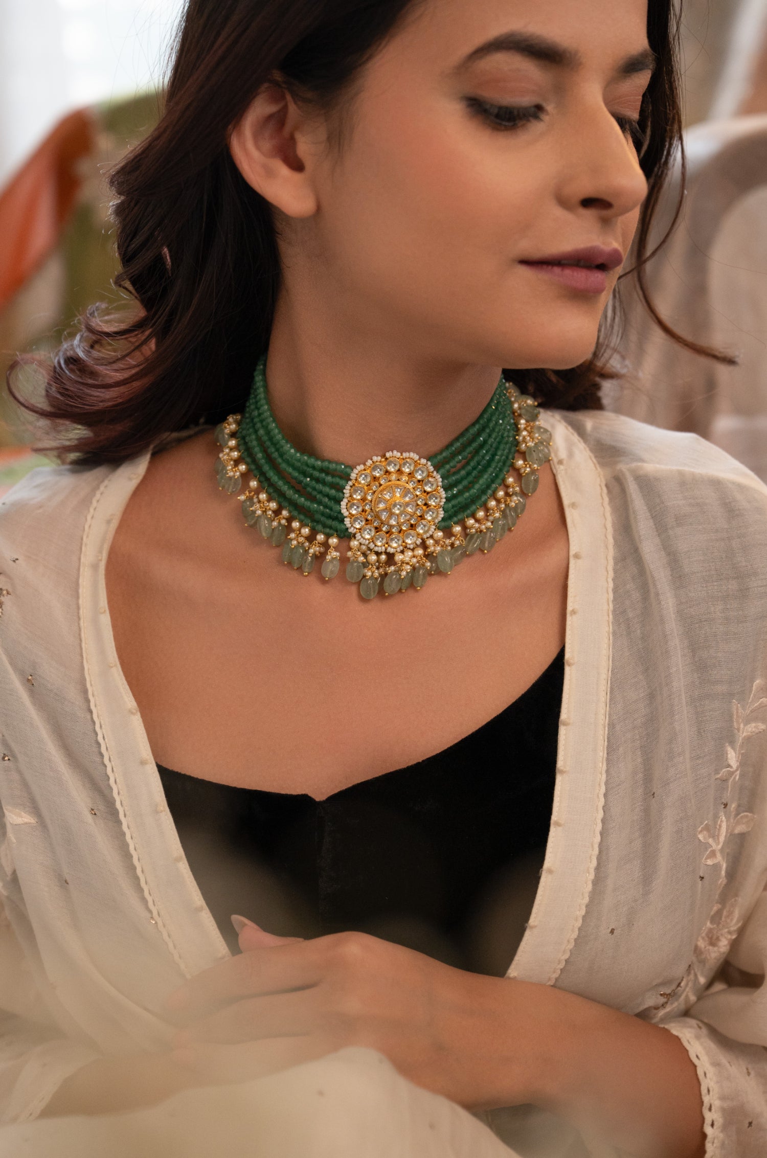 Kavya Mint Kundan Choker