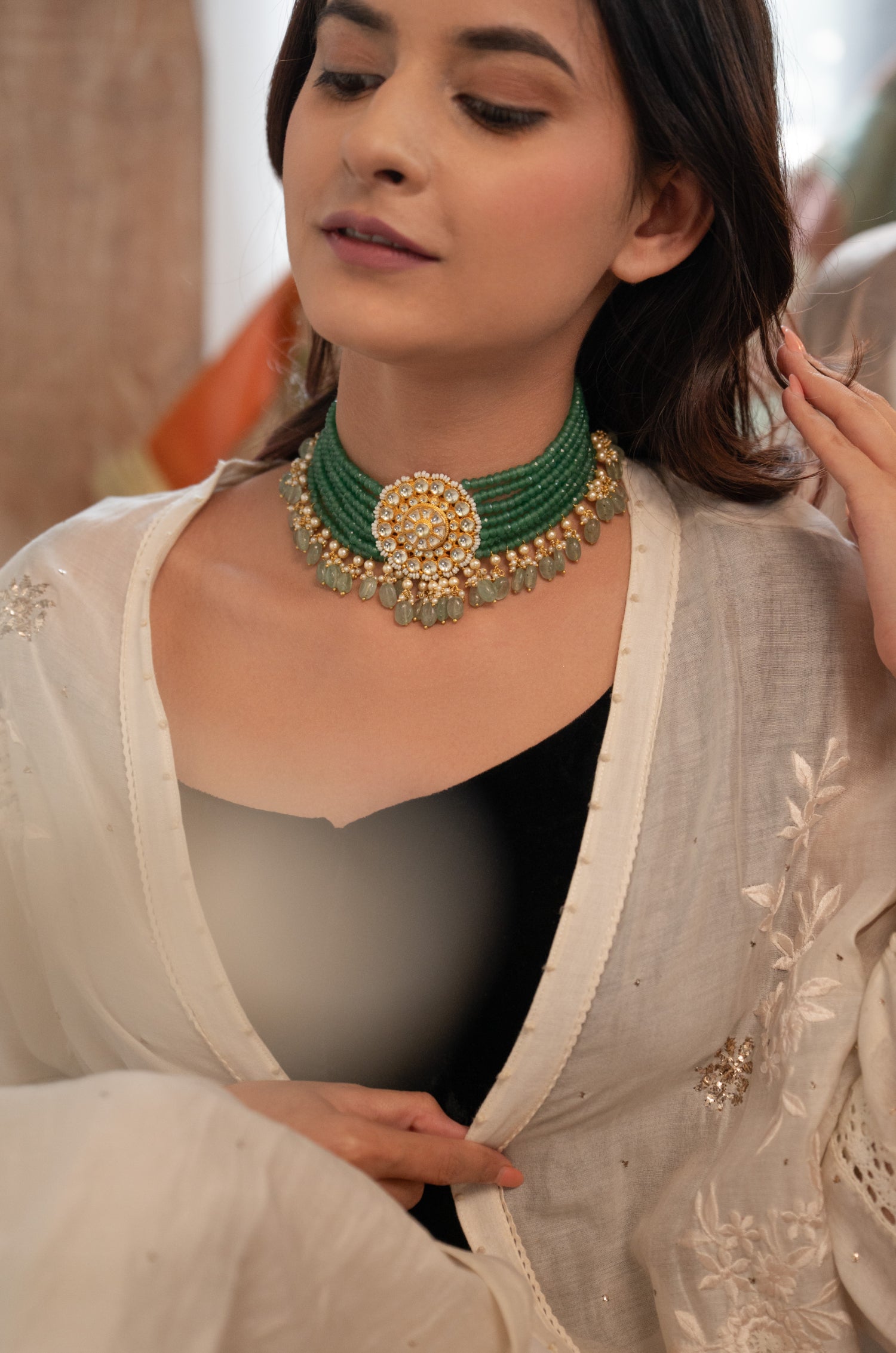 Kavya Mint Kundan Choker
