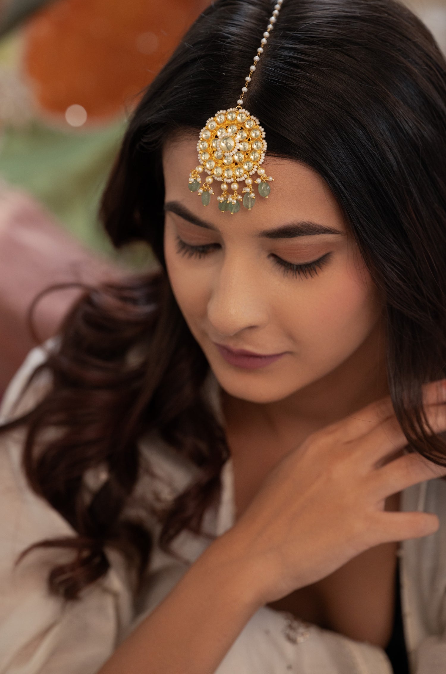 Kavya Mint Kundan Maang Tikka