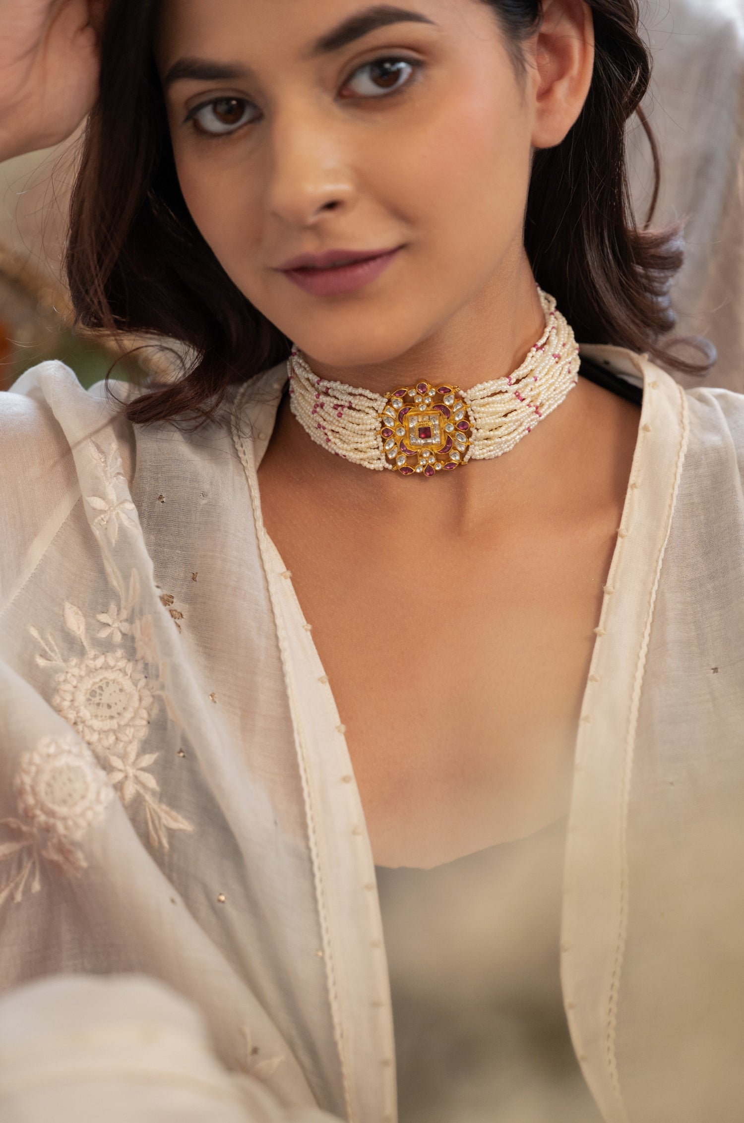 Kriti Pink Kundan Choker