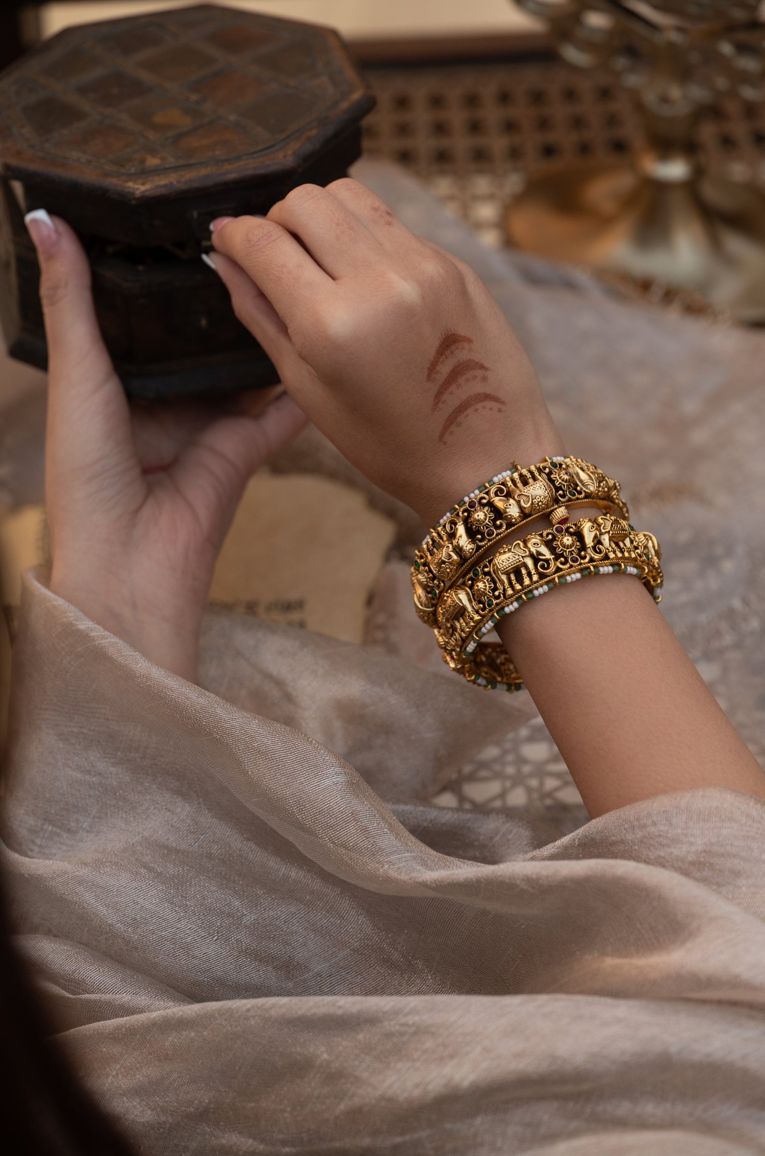 Hemani Temple Bangles - Set of 2