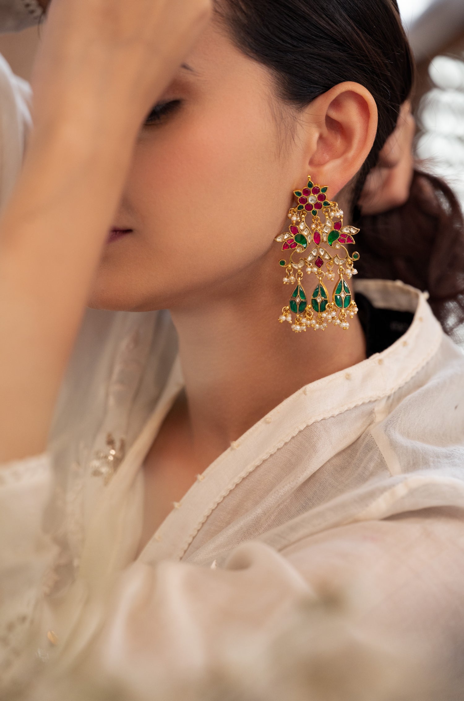 Siara Pink Kundan Earrings
