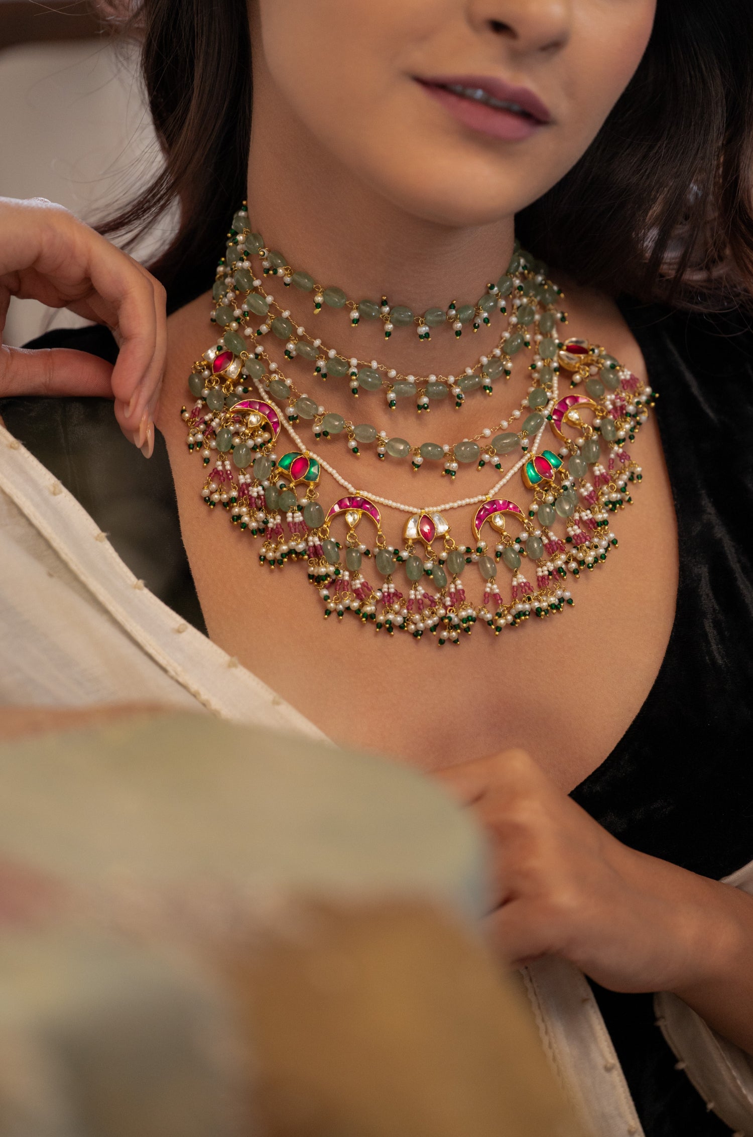 Aveena Multicolored Kundan Necklace