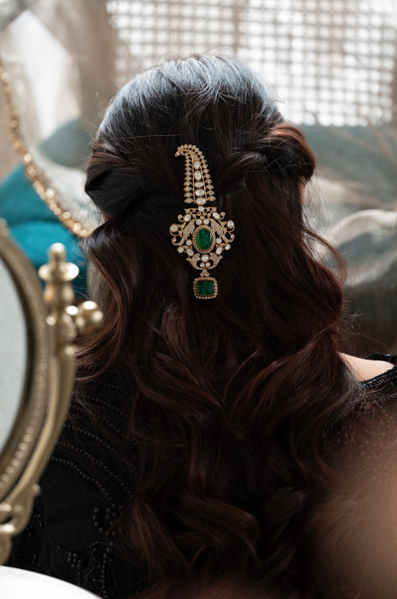 Prisha Green Polki Kalgi