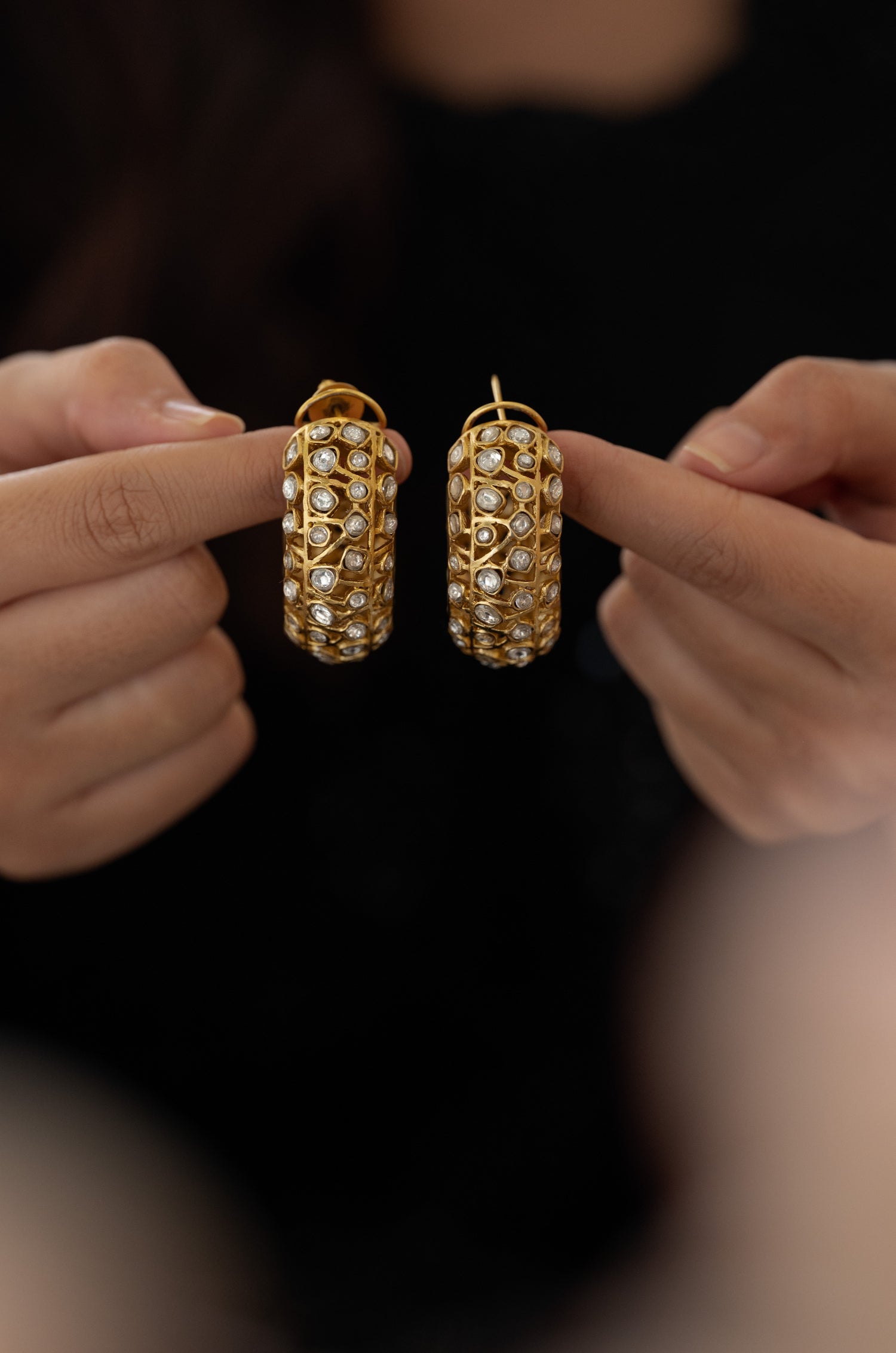 Hema Polki Hoops