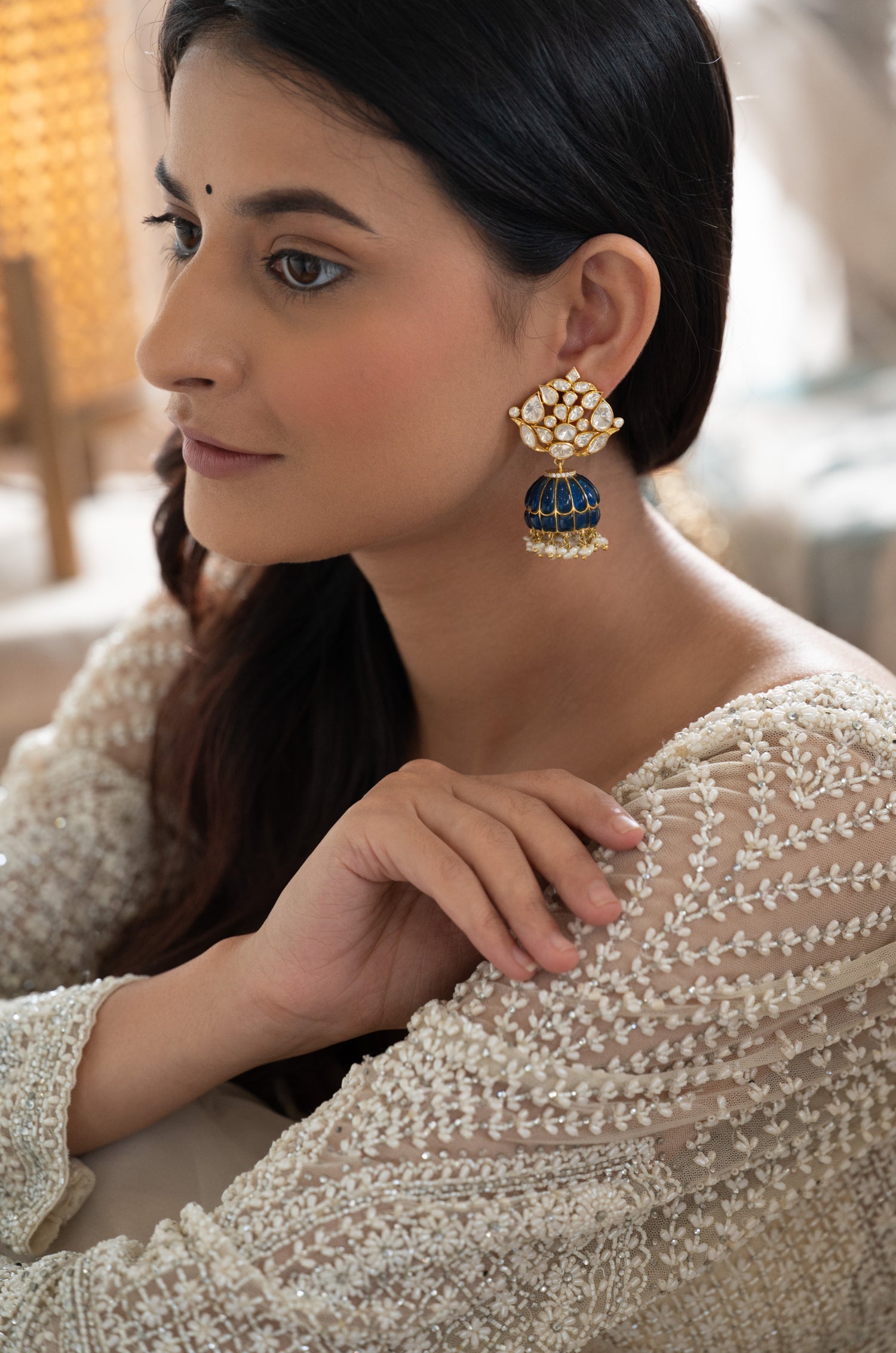Gargi Fine Silver Jhumka Earrings