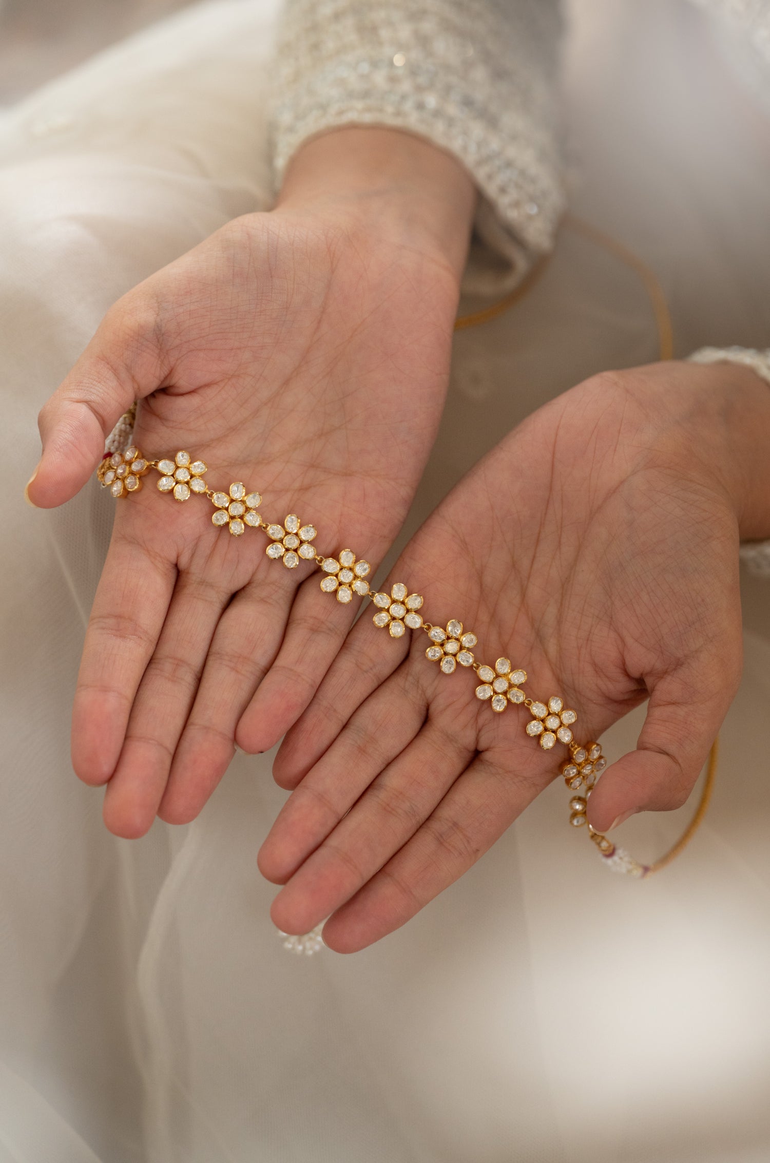 Omisha Silver Polki Necklace