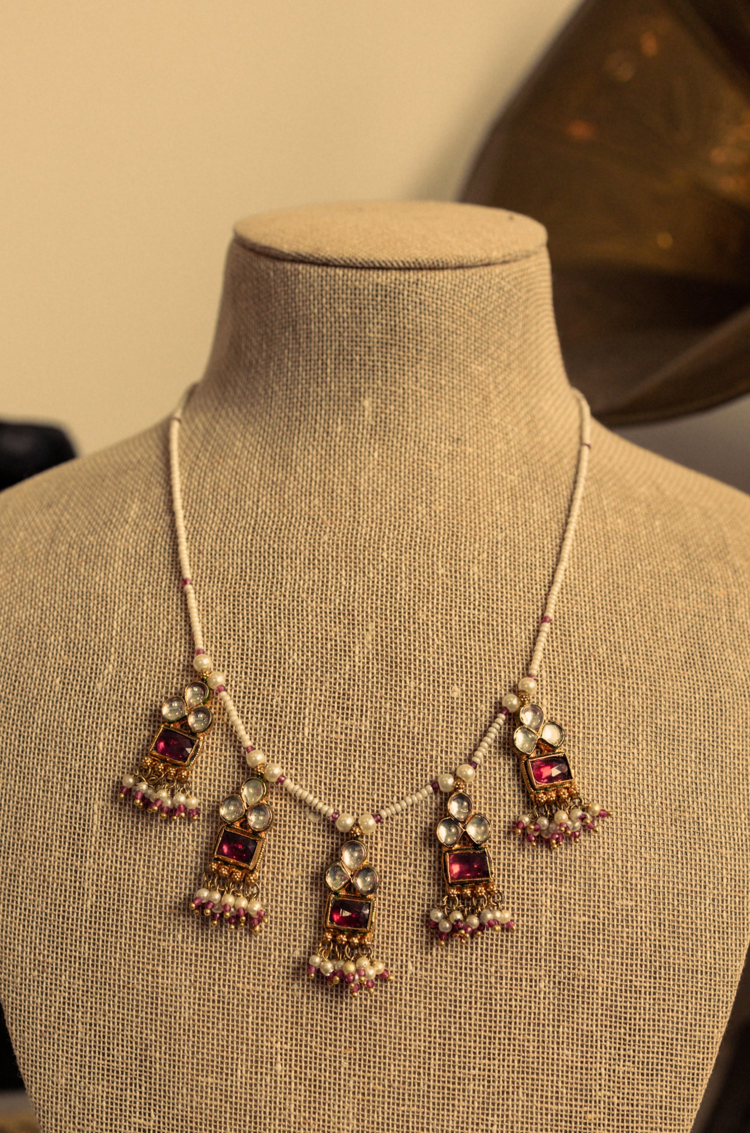 Siya Red Kundan Necklace