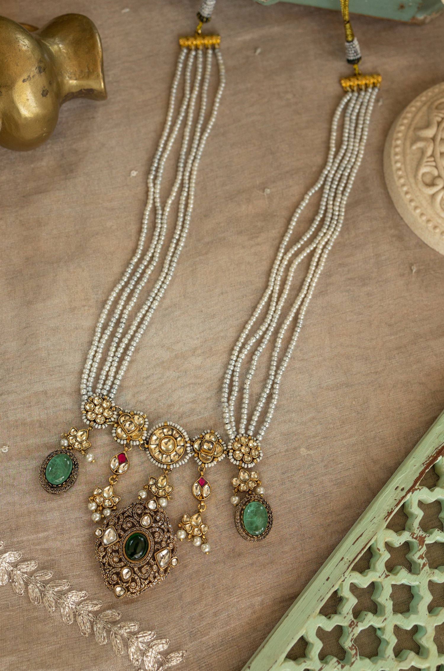 Damak Kundan And Polki Necklace